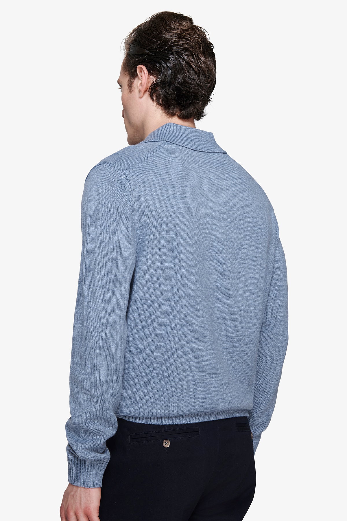 Polo in maglia misto lambswool carta da zucchero