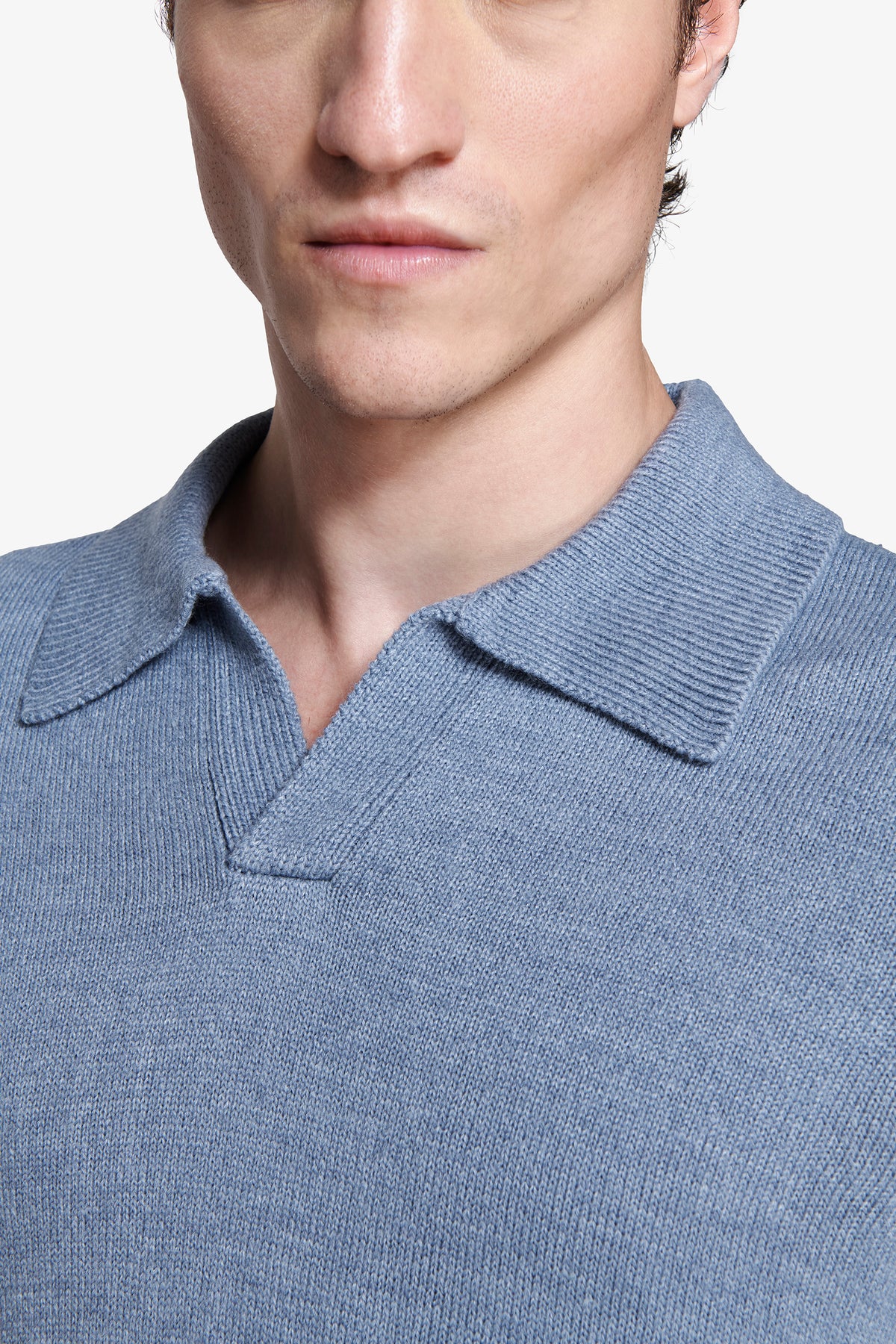 Polo in maglia misto lambswool carta da zucchero
