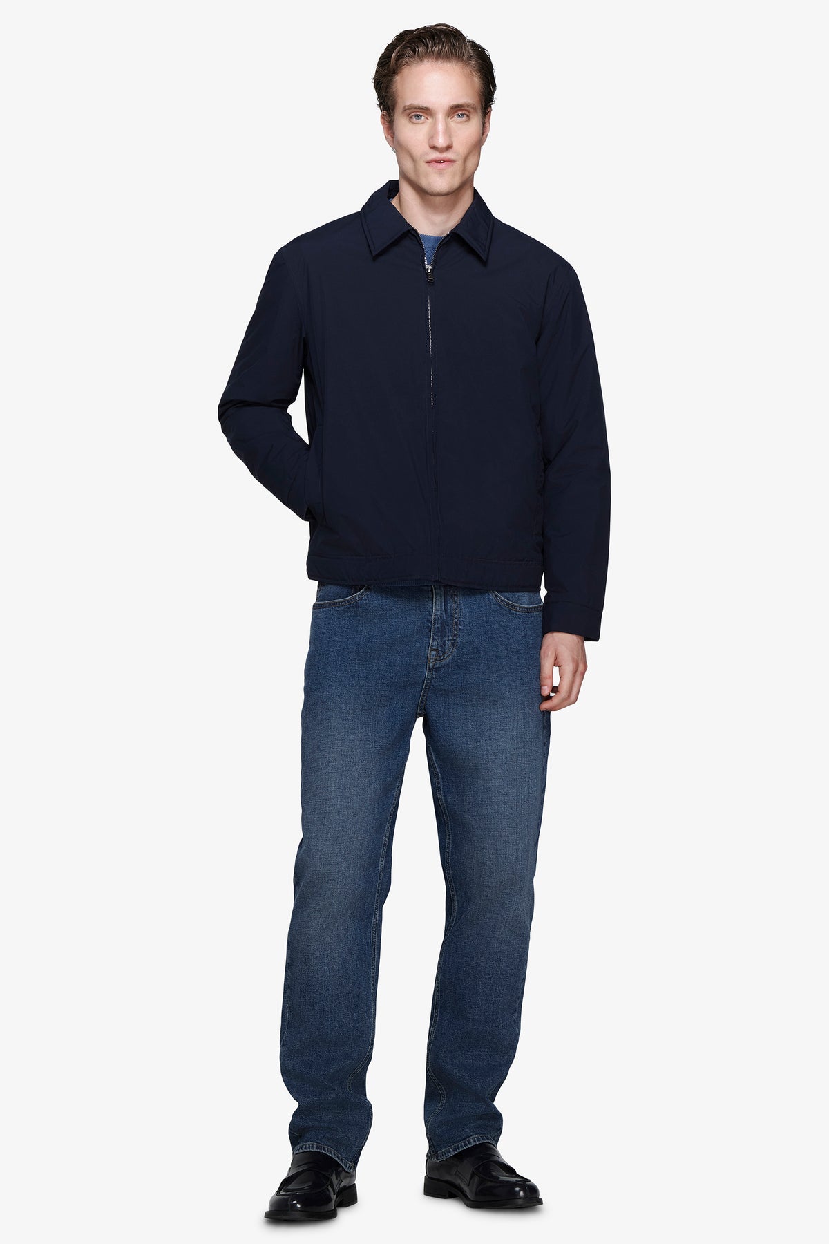 Blouson court technique vert