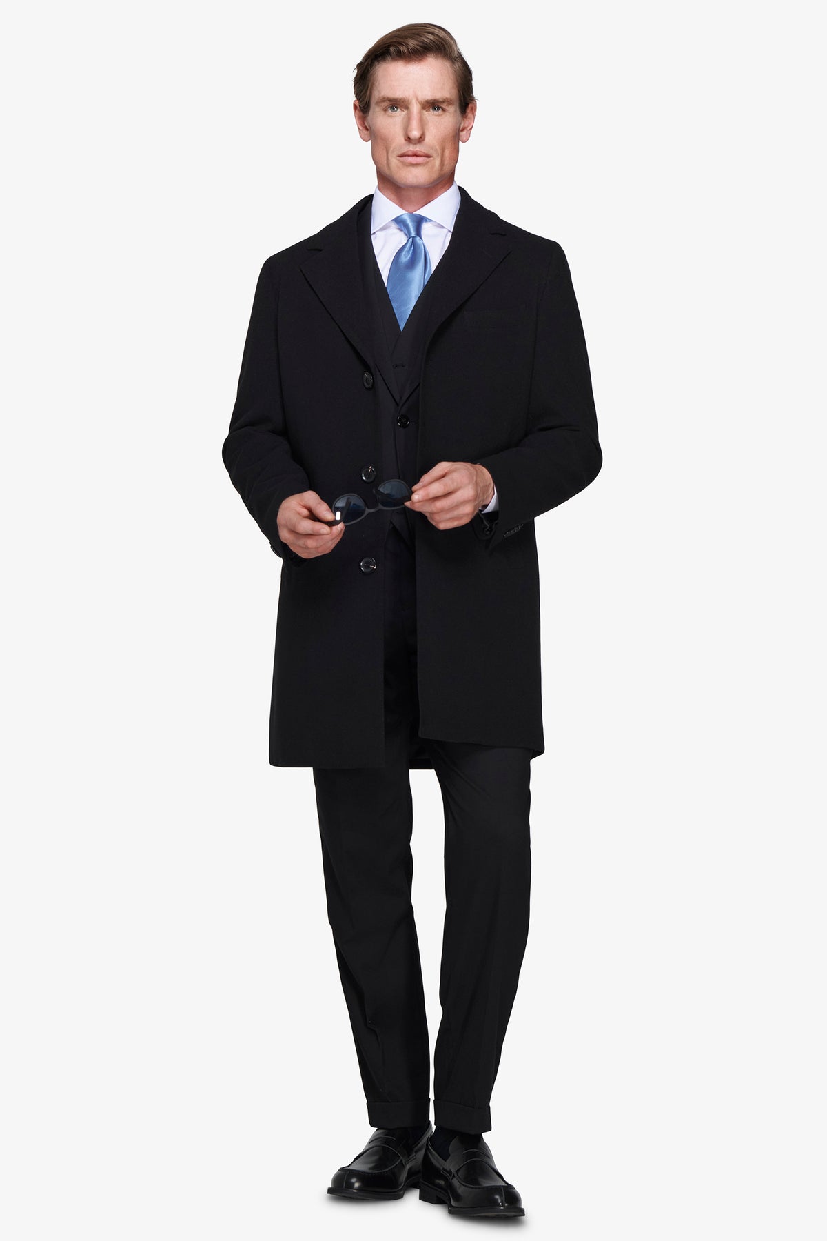 Cappotto baronetto misto lana nero