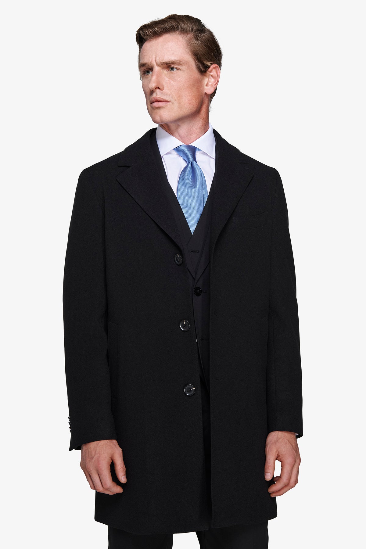 Cappotto baronetto misto lana nero