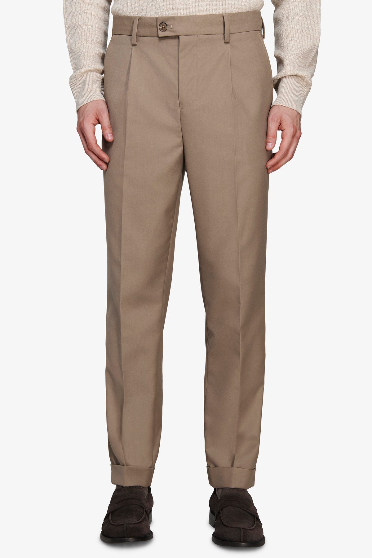 Pantaloni twill beige