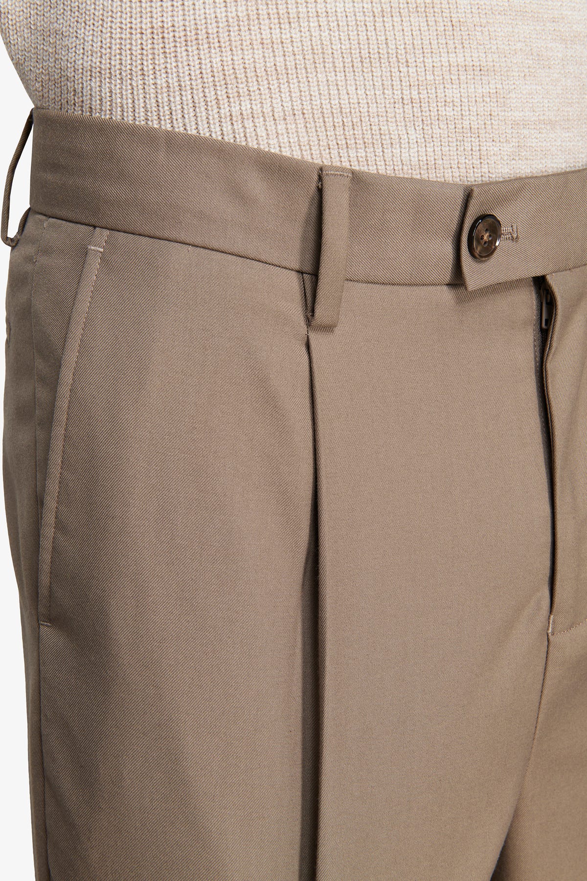 Pantaloni twill beige