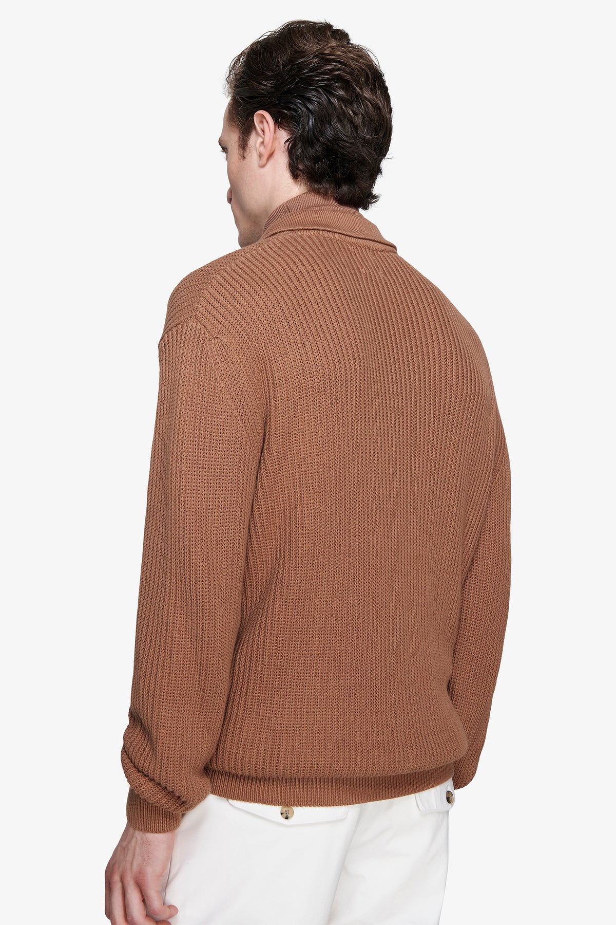Giacca in maglia cammello "Volume"