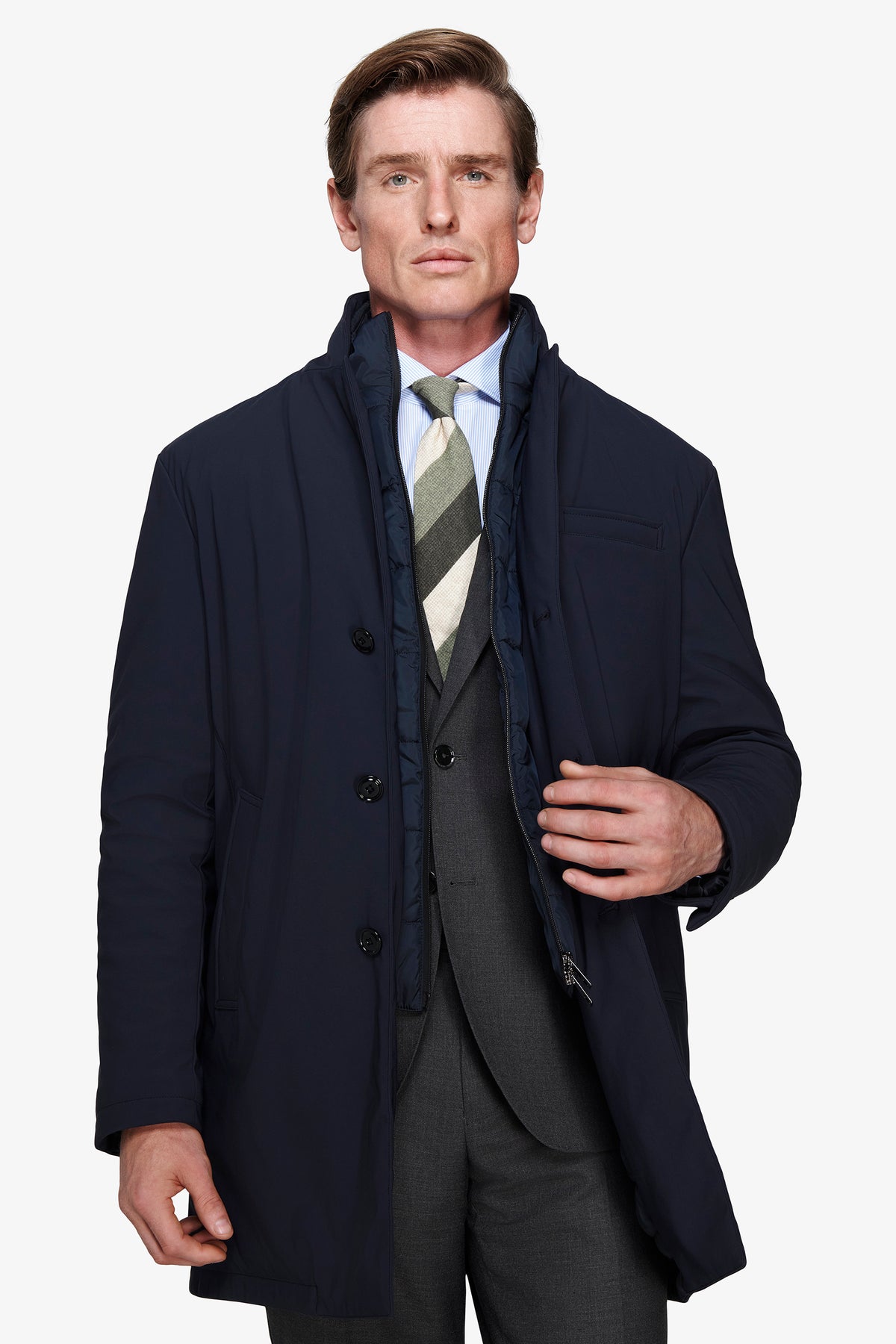 Cappotto tecnico con pettorina blu