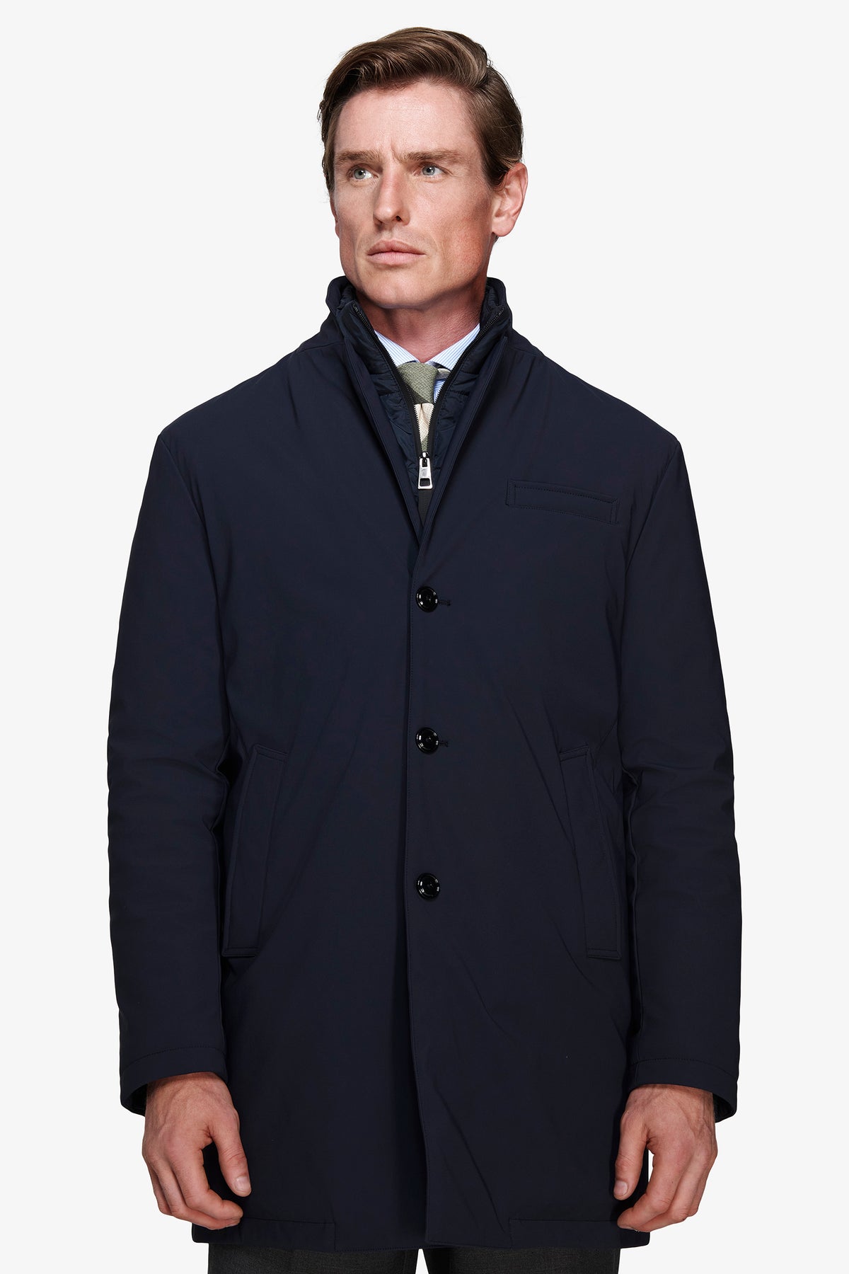 Cappotto tecnico con pettorina blu