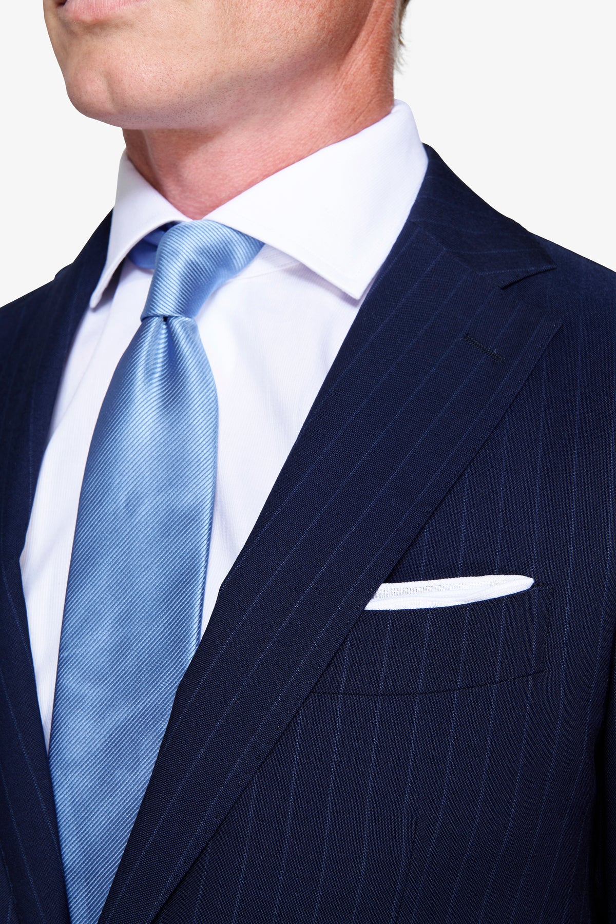Giacca gessata regular blu