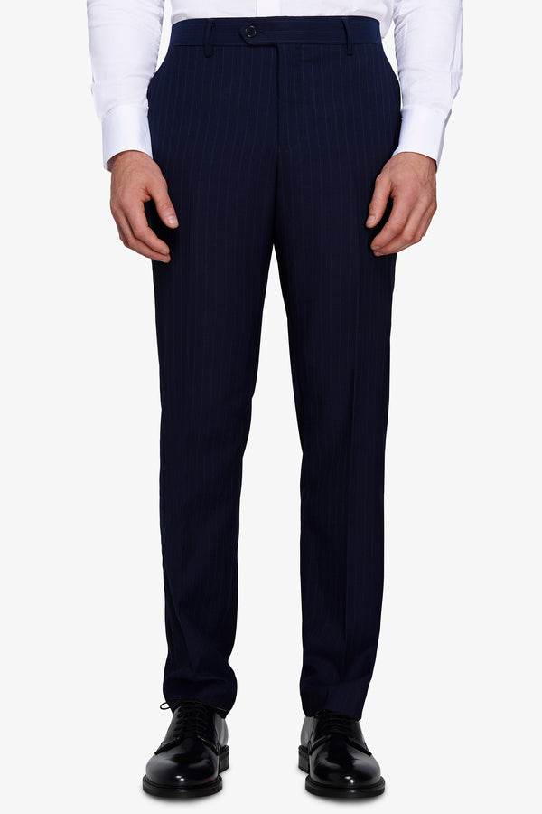 Pantaloni gessati regular blu