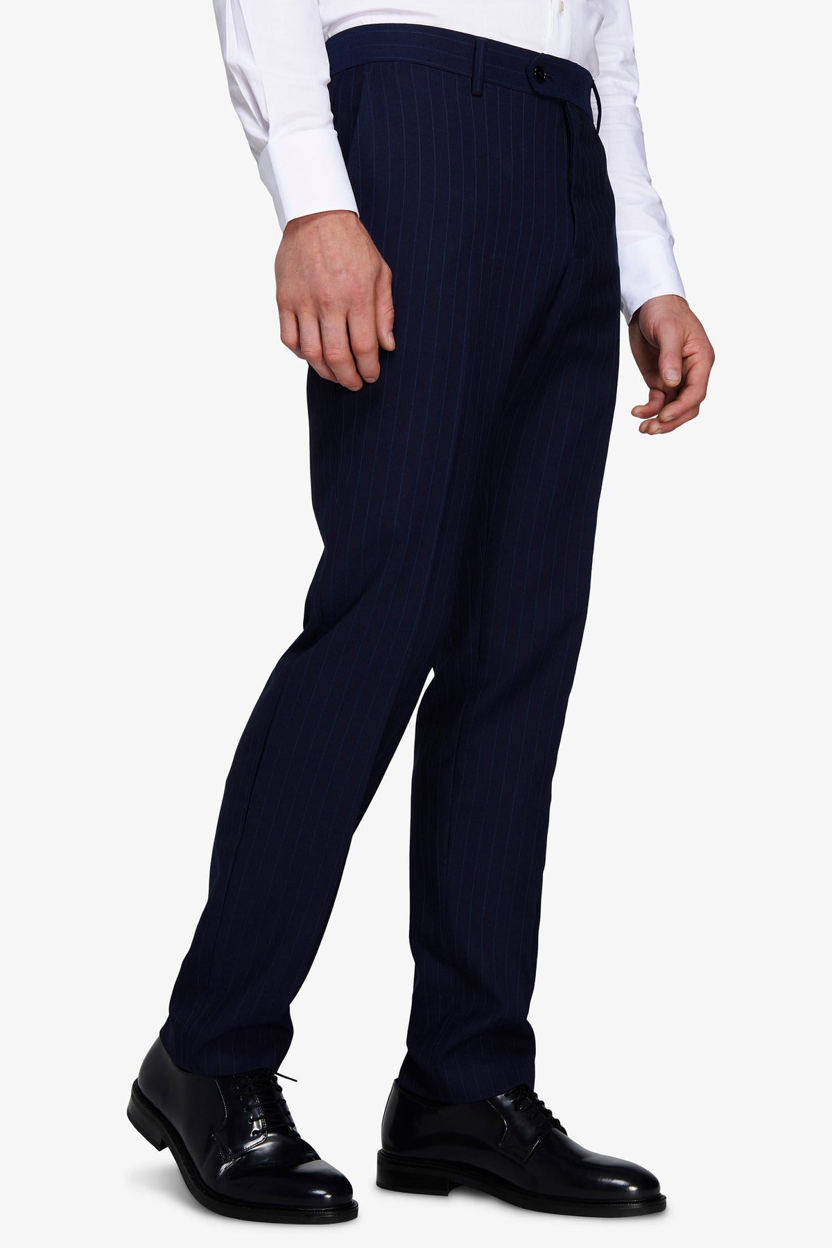 Pantaloni gessati regular blu