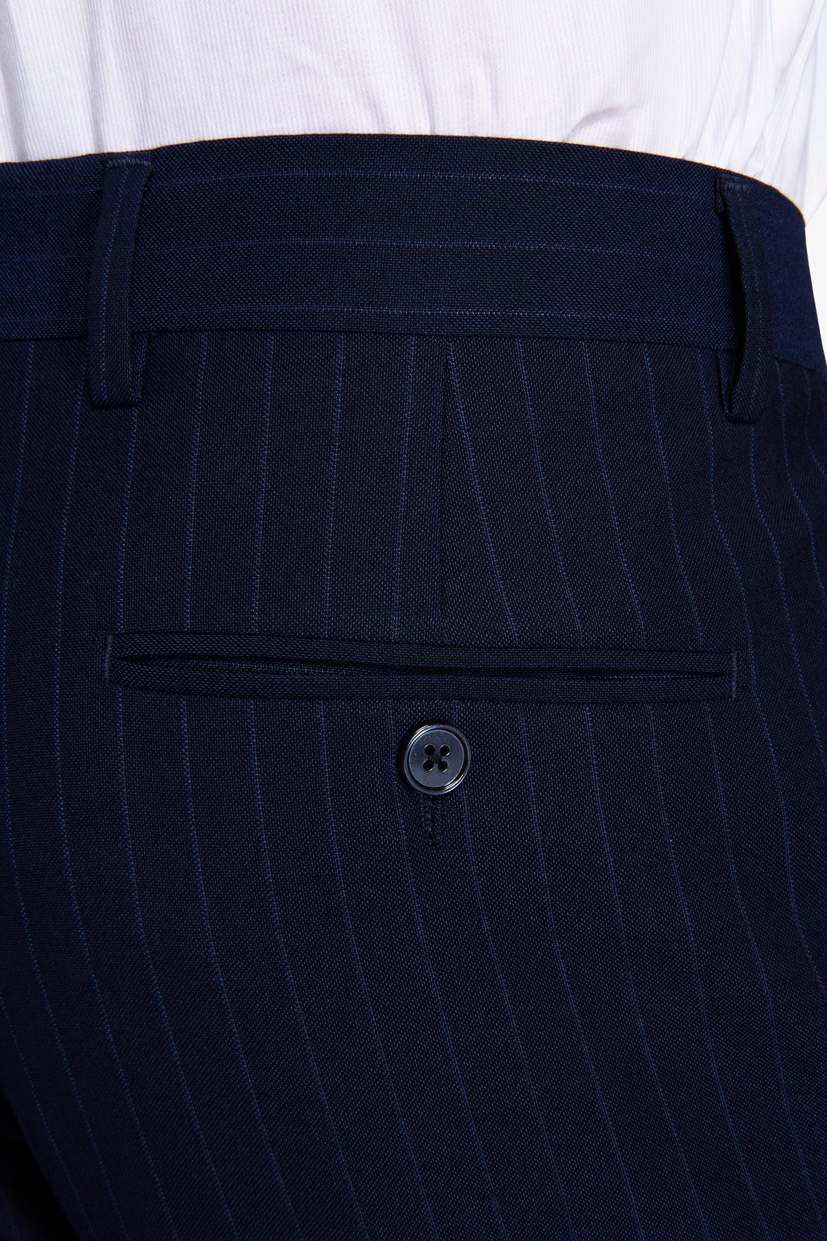 Pantaloni gessati regular blu