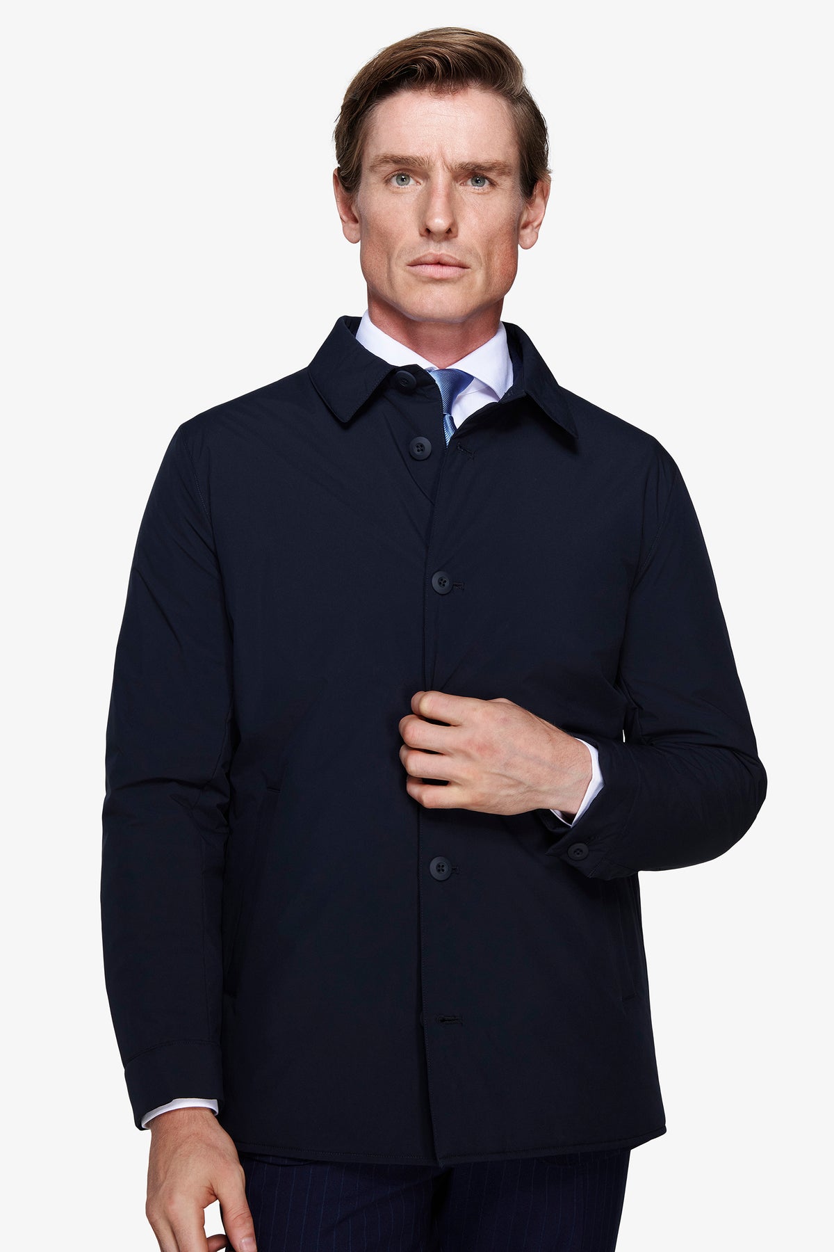 Trench corto blu