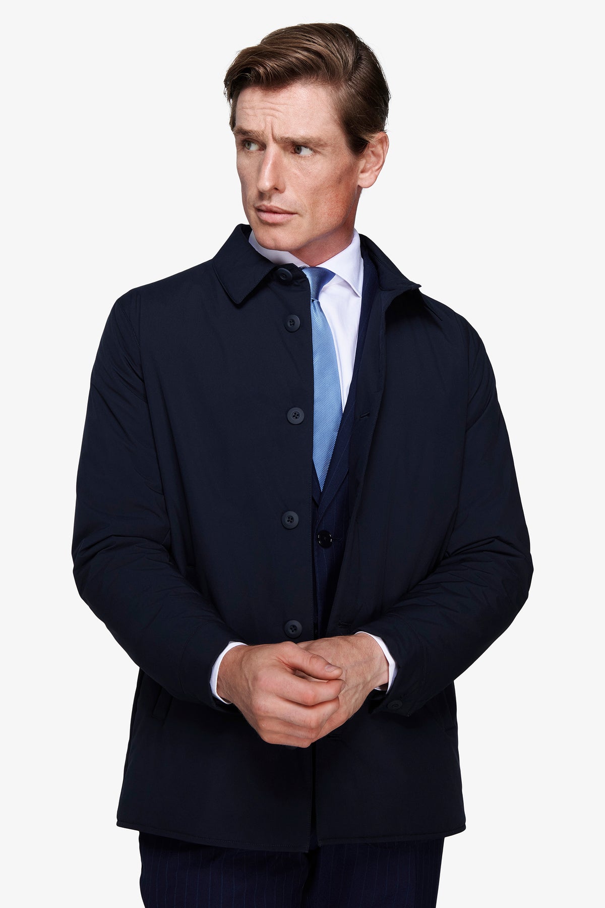 Trench corto blu