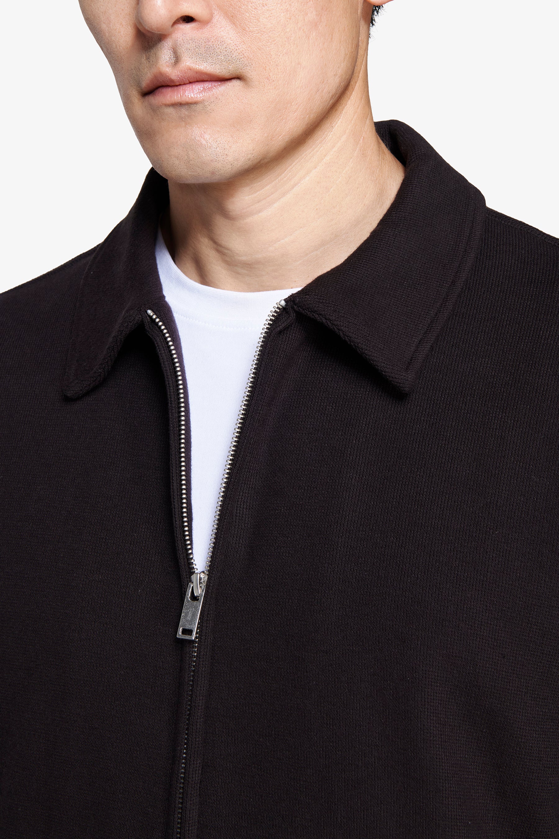 Bomber in maglia full zip moro