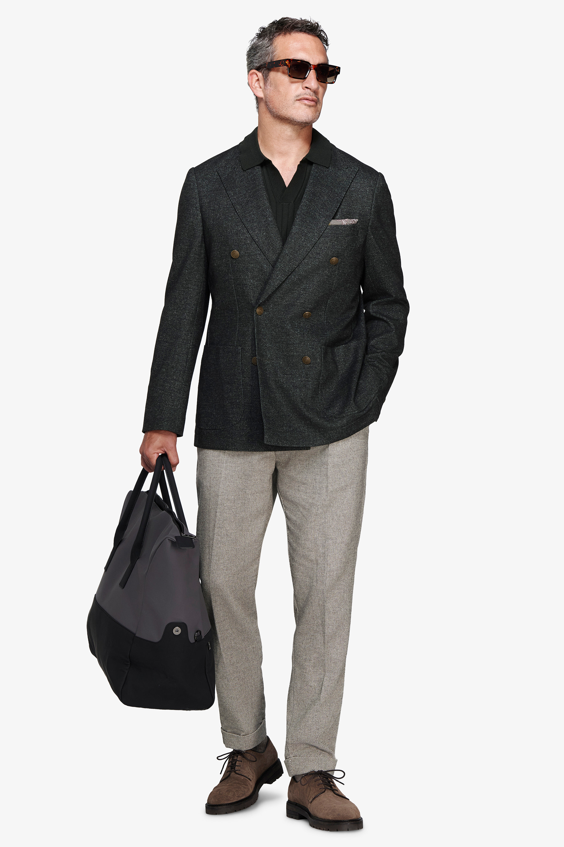 Giacca jersey doppiopetto verde