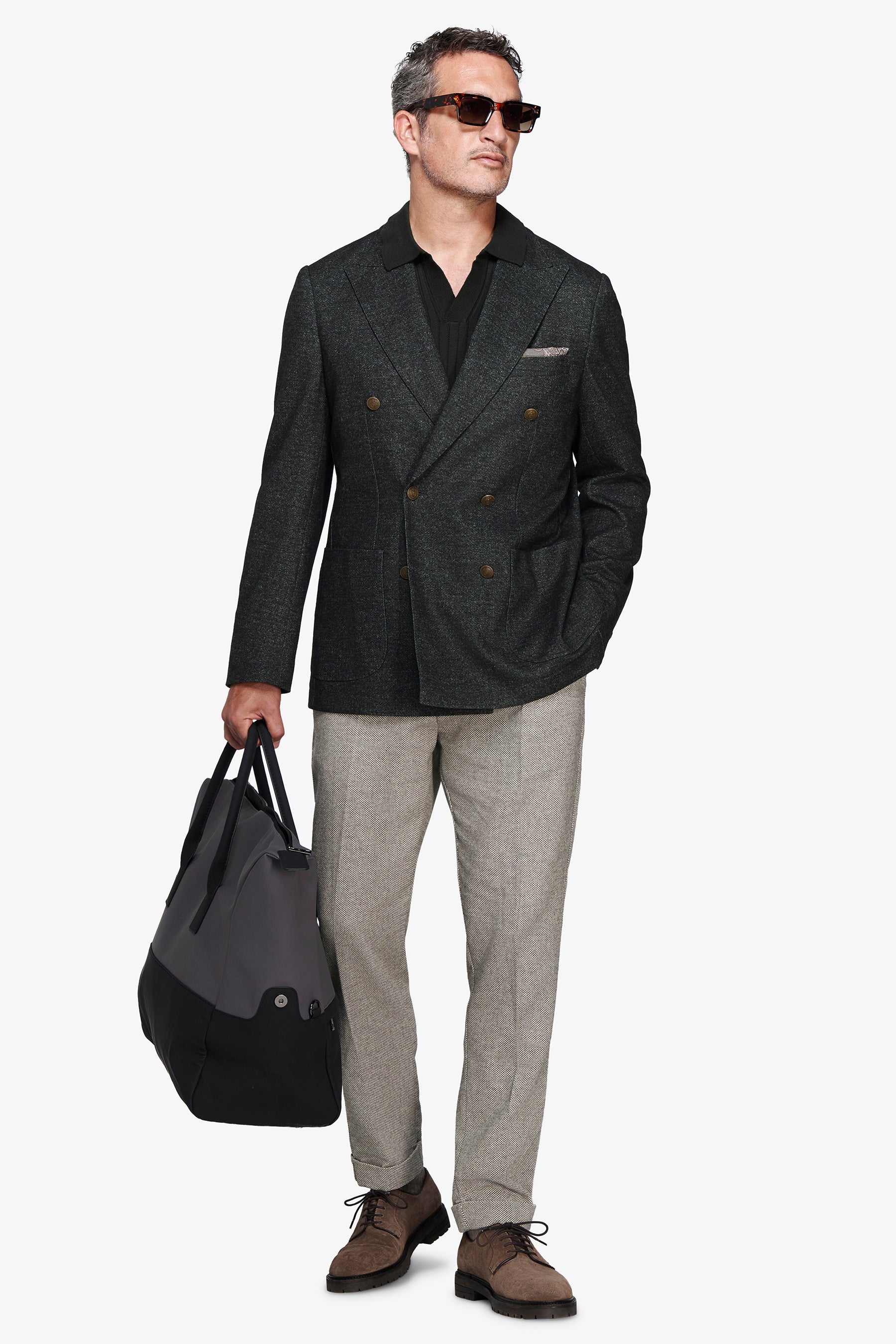 Giacca jersey doppiopetto verde