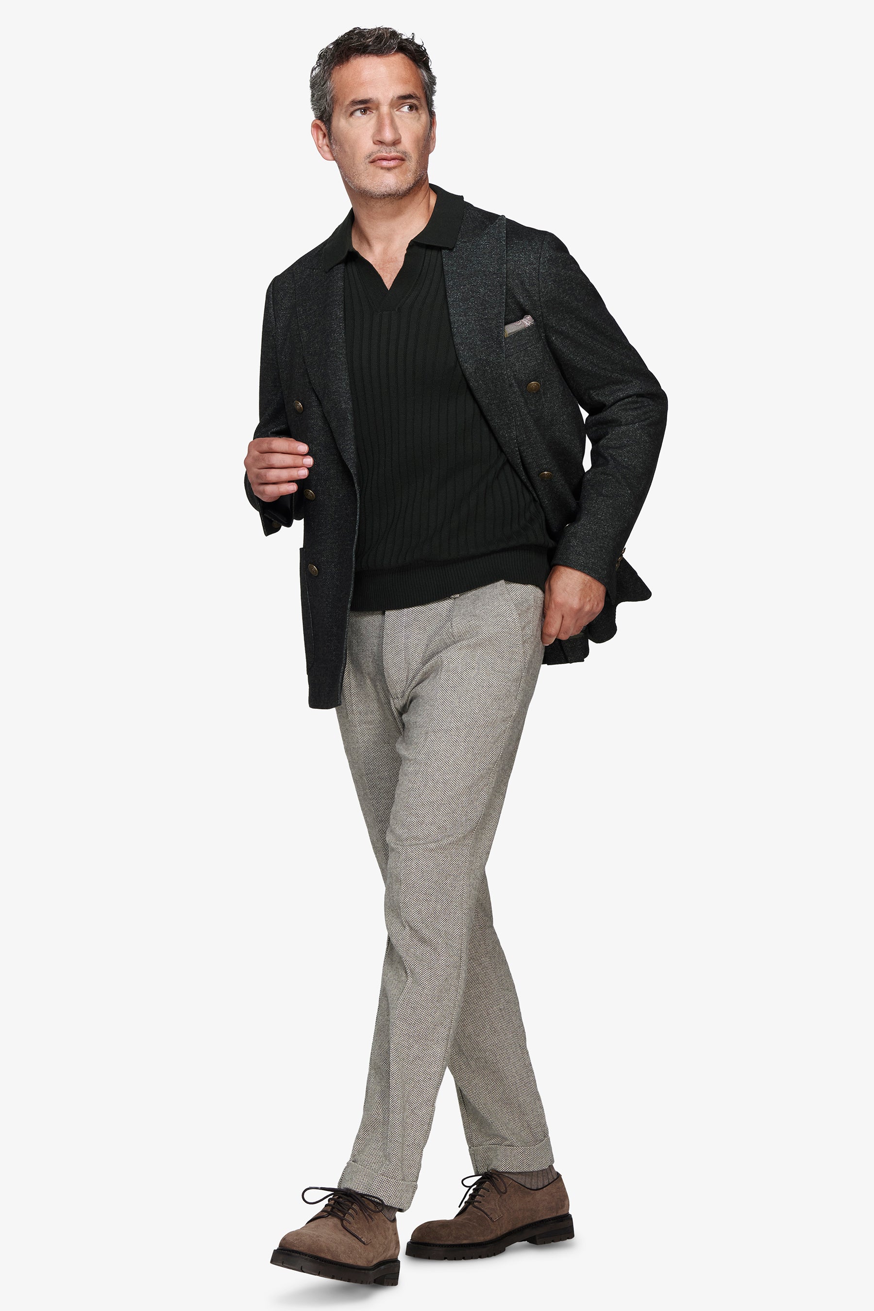 Giacca jersey doppiopetto verde