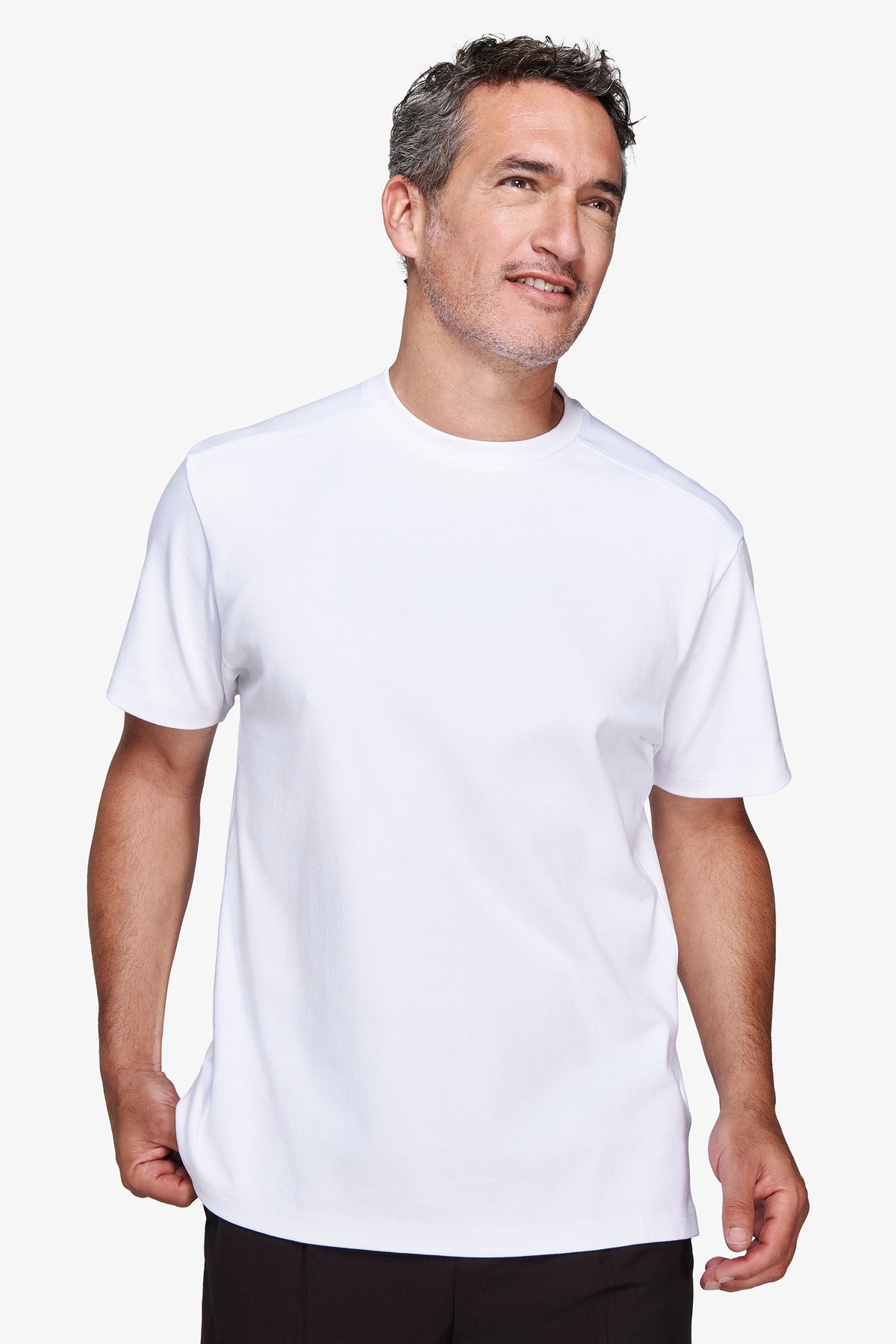 T-shirt blanc en coton interlock