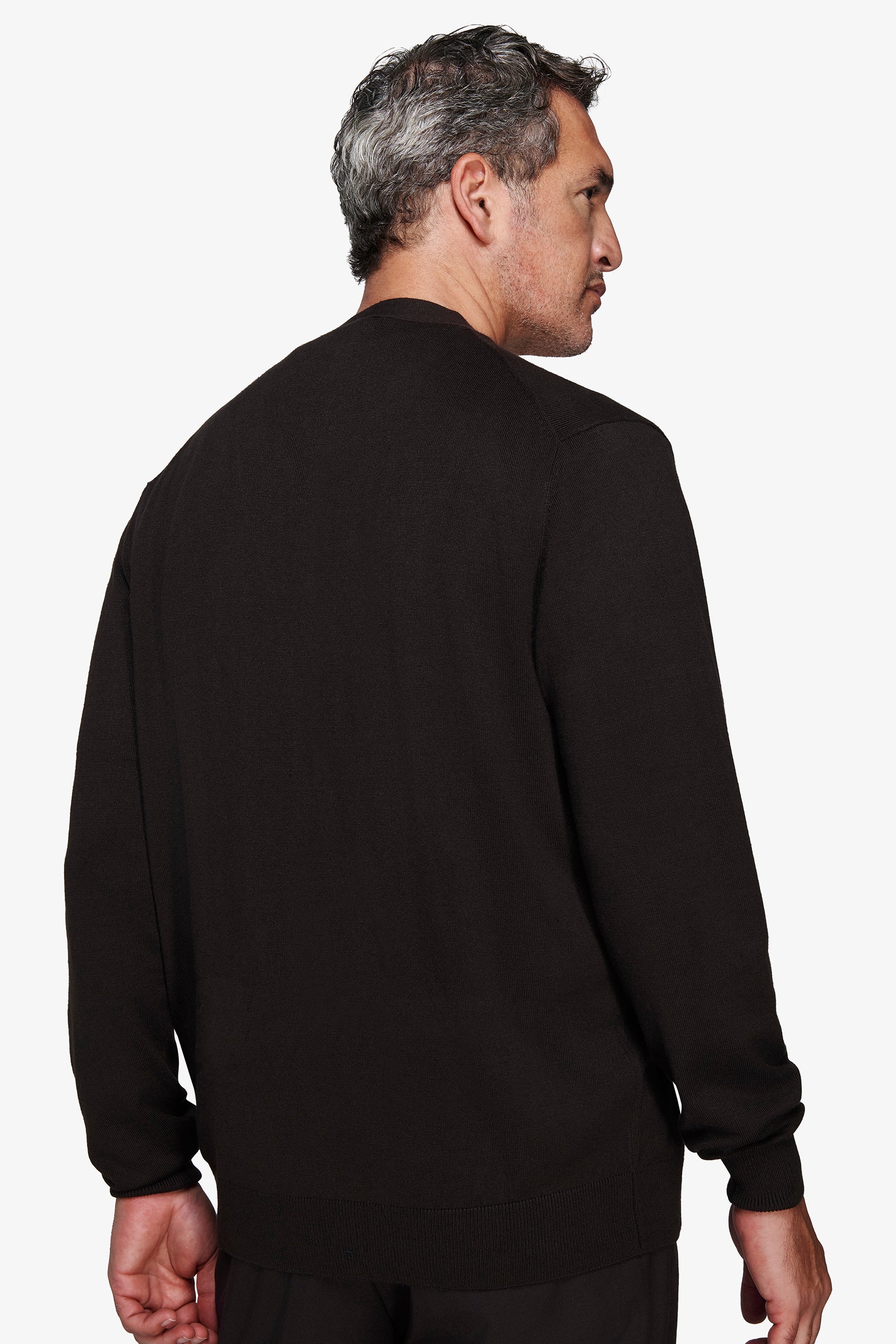 Cardigan scollo a v con bottoni basic moro