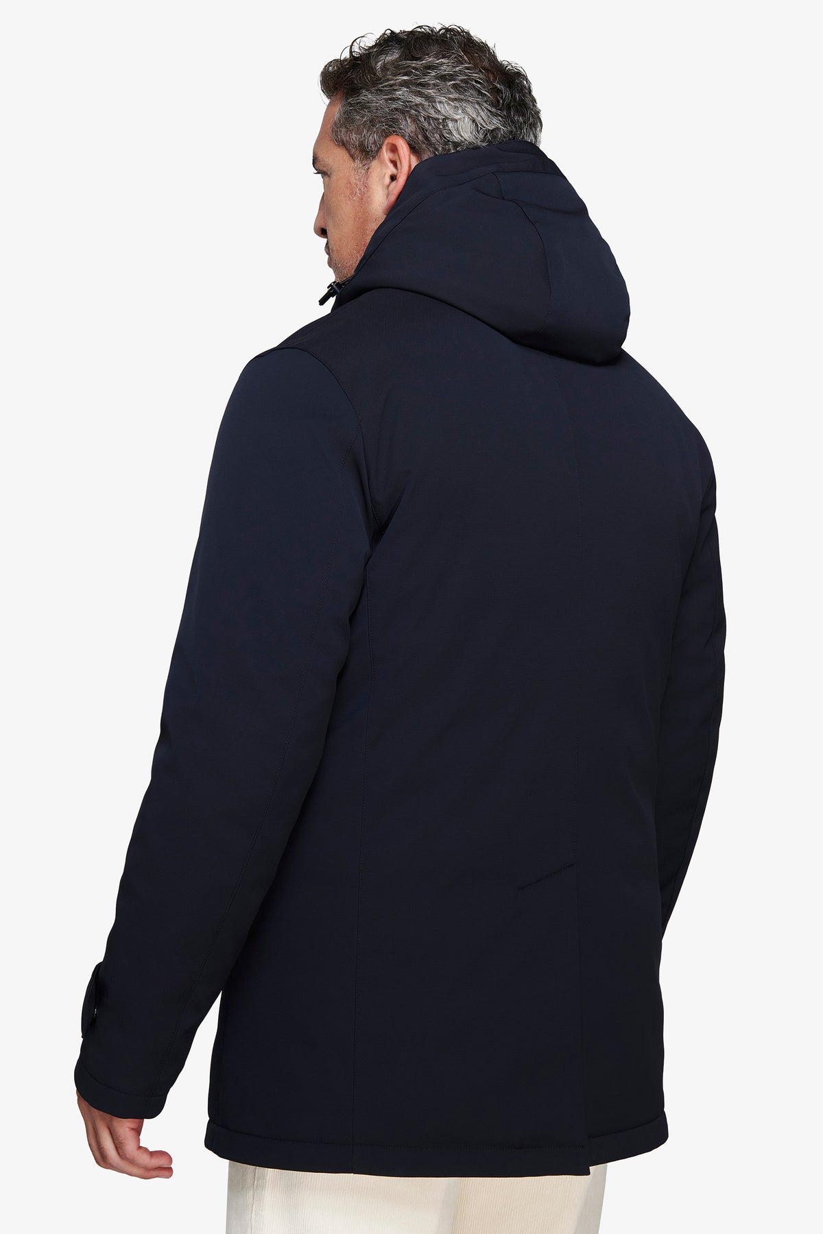 Parka con pettorina blu