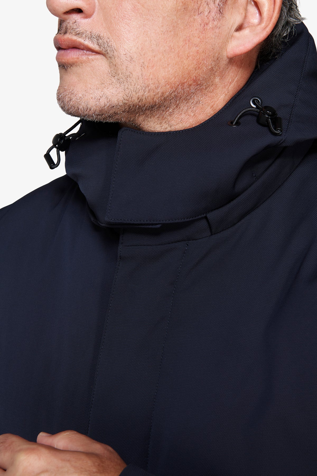 Parka con pettorina blu