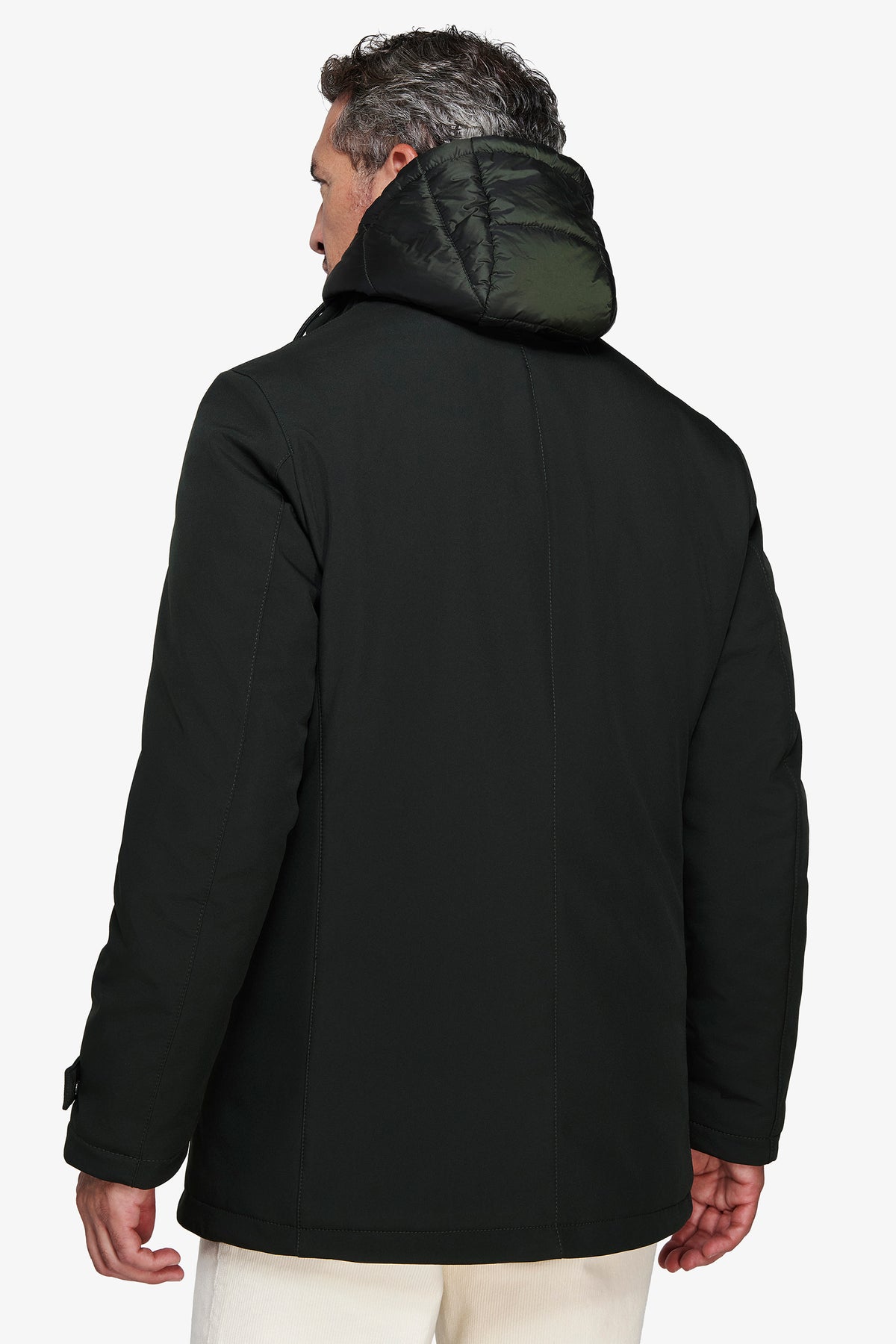 Parka con pettorina verde