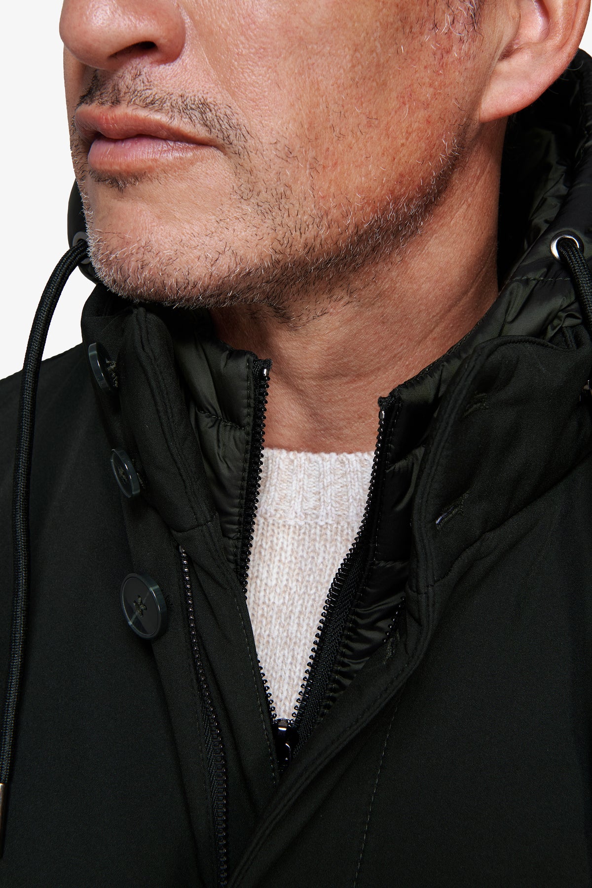 Parka con pettorina verde