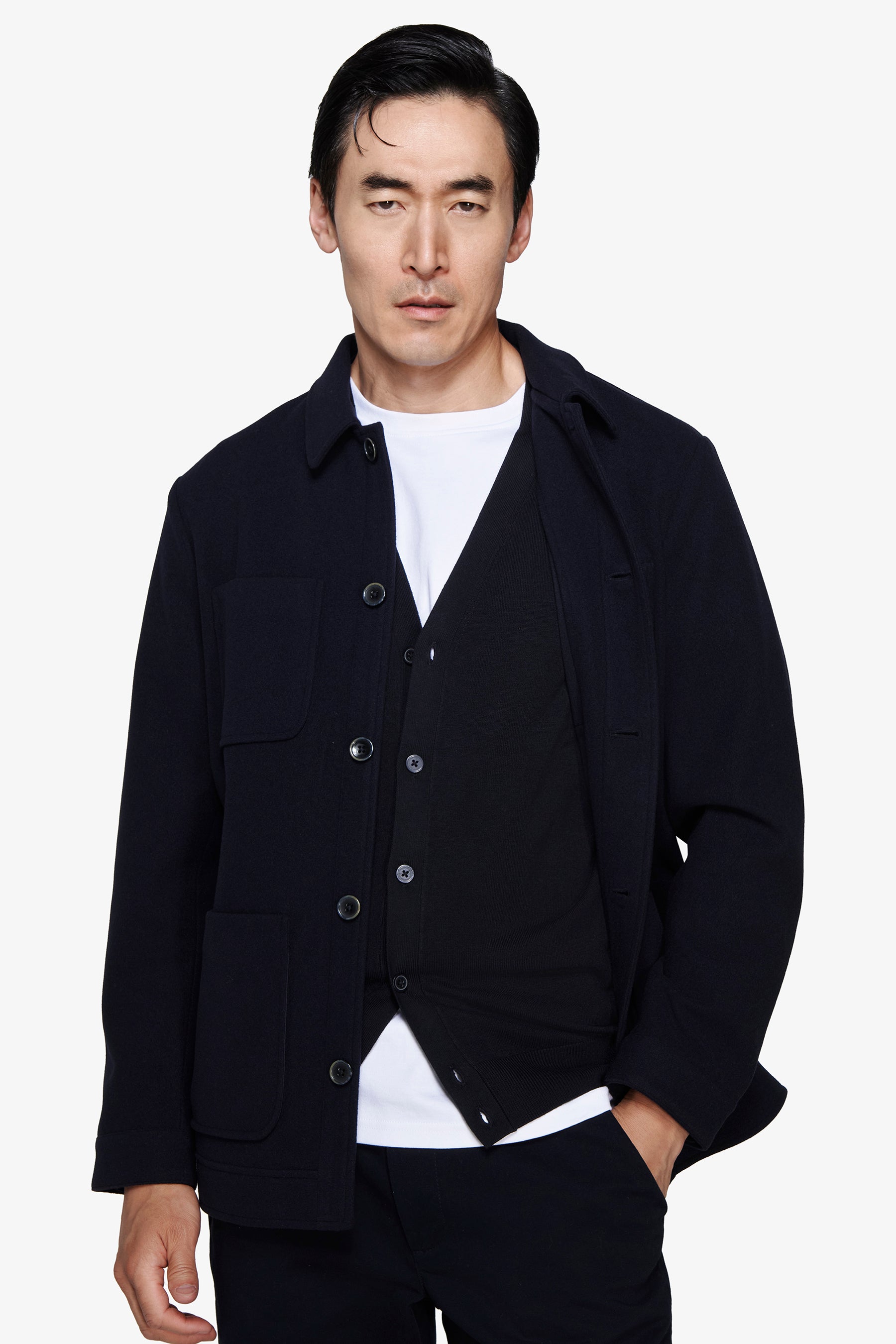 Overshirt effetto flanella blu