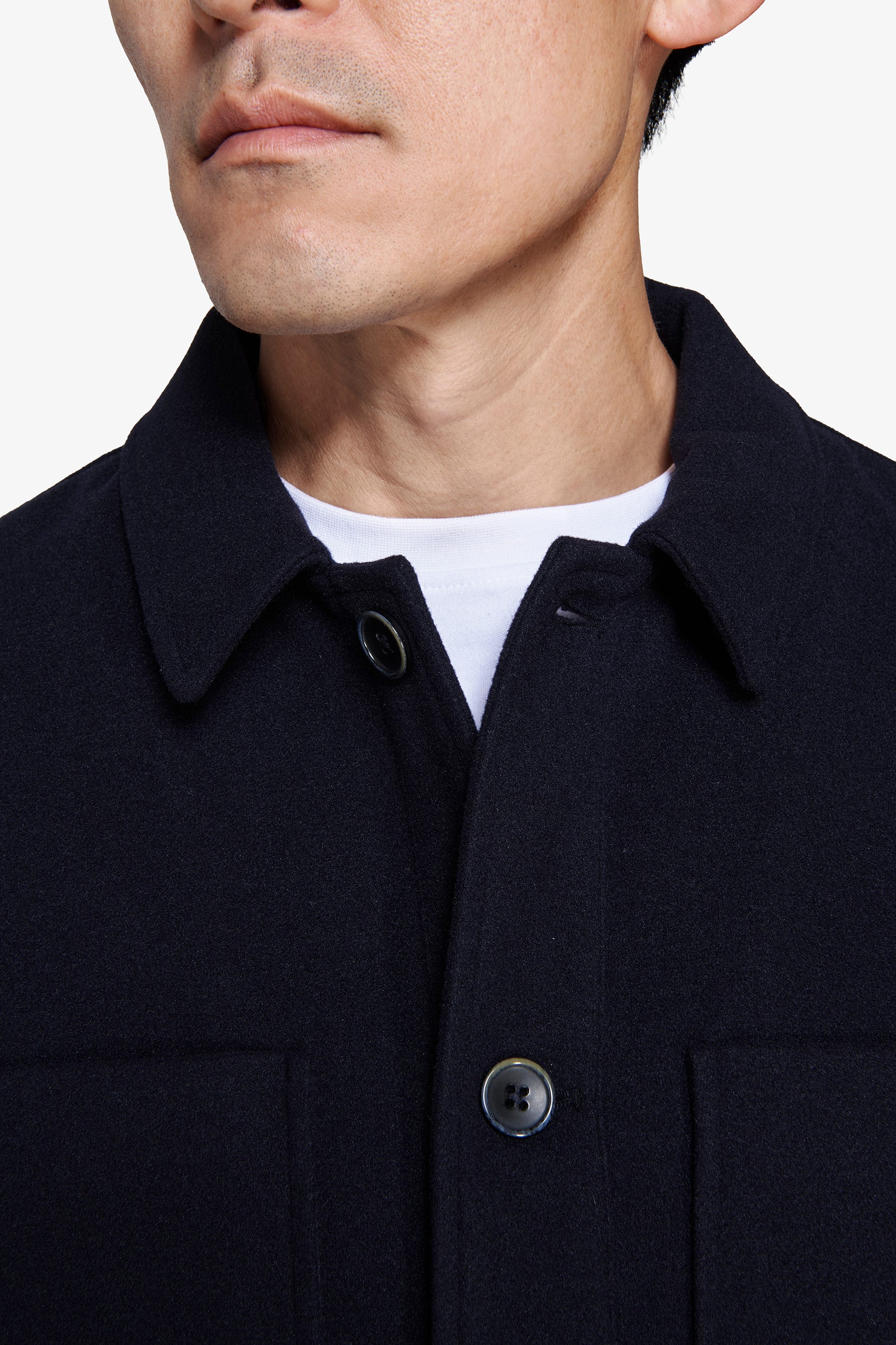 Overshirt misto lana 4 tasche blu