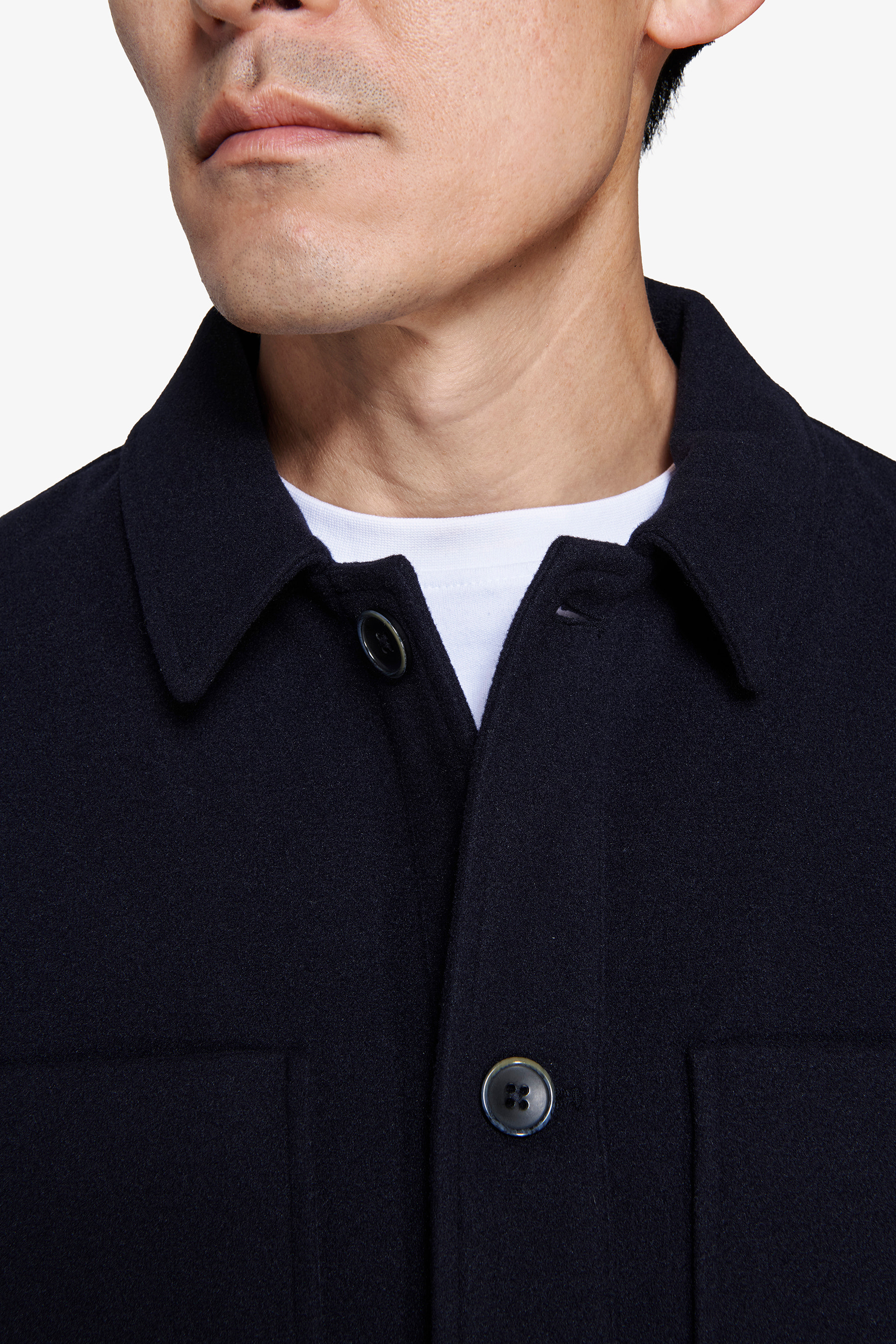 Overshirt misto lana 4 tasche blu