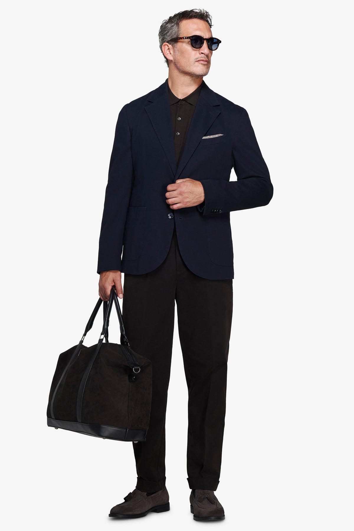 Giacca in cotone stretch blu