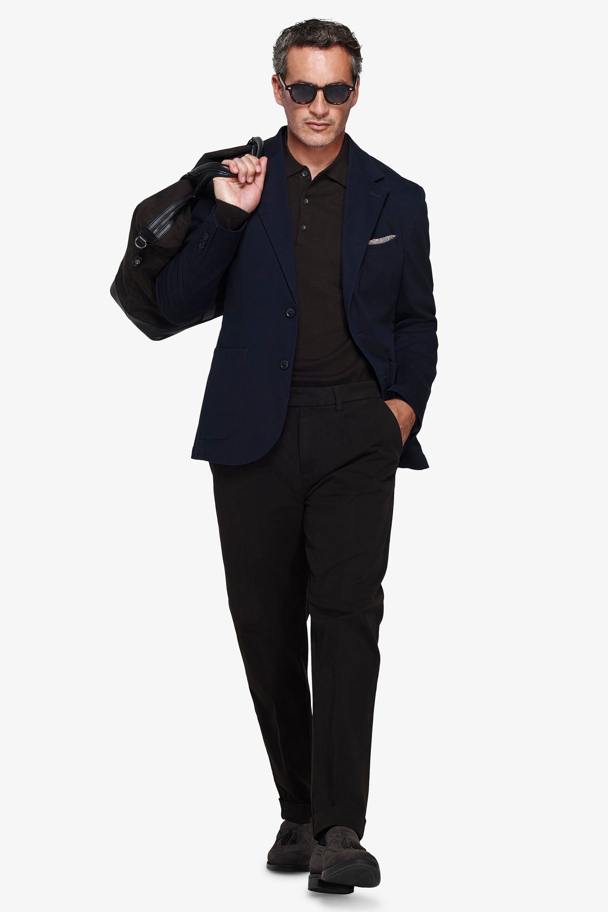Giacca in cotone stretch blu