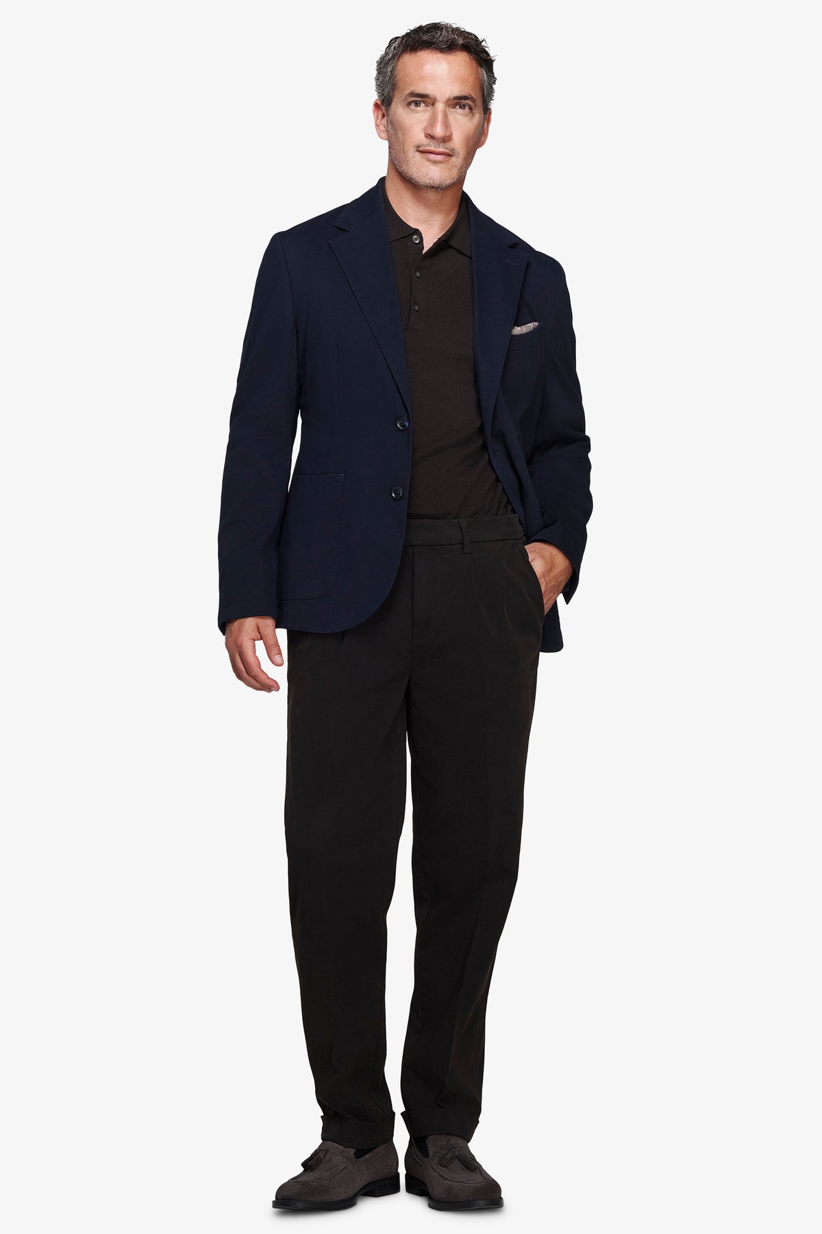 Giacca in cotone stretch blu