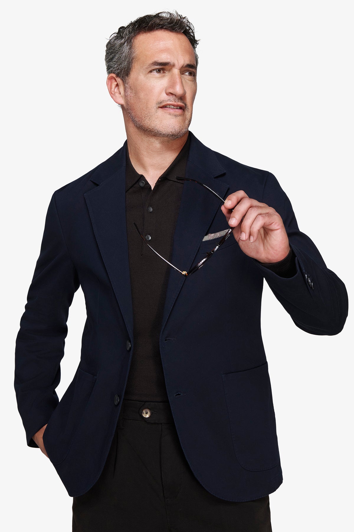 Giacca in cotone stretch blu