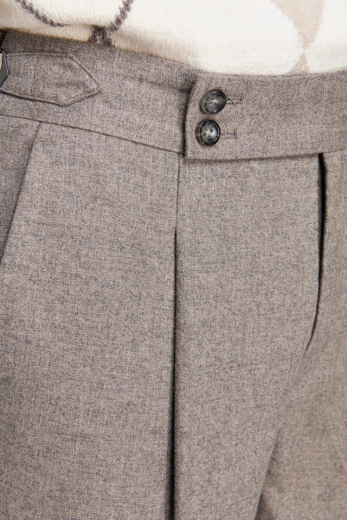 Pantaloni mano cardata tortora