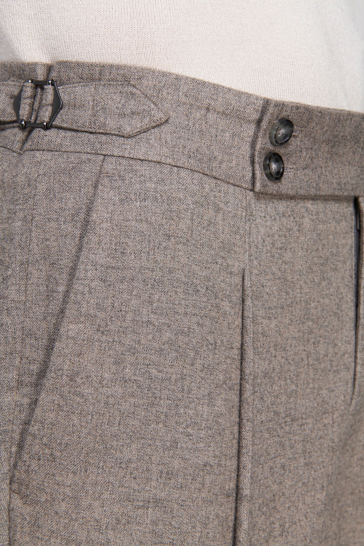 Pantaloni mano cardata tortora