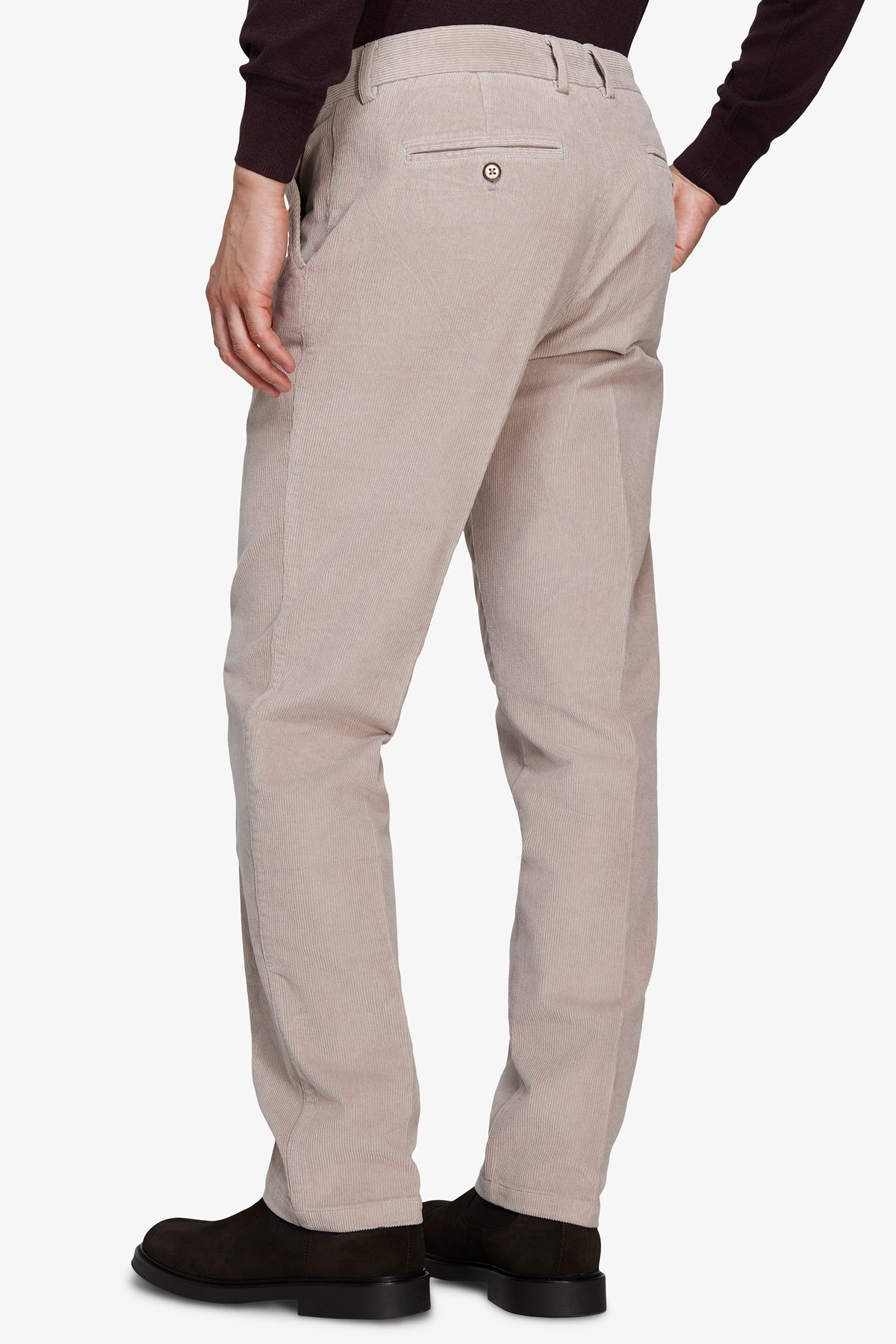 Pantaloni velluto millerighe regular tortora