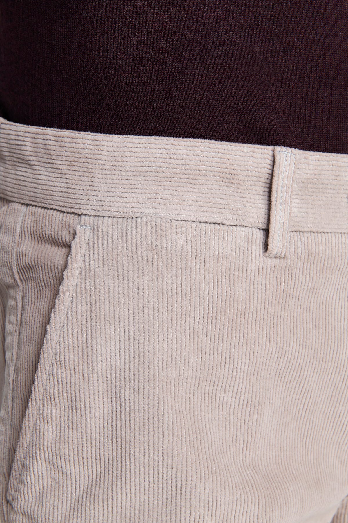 Pantaloni velluto millerighe regular tortora