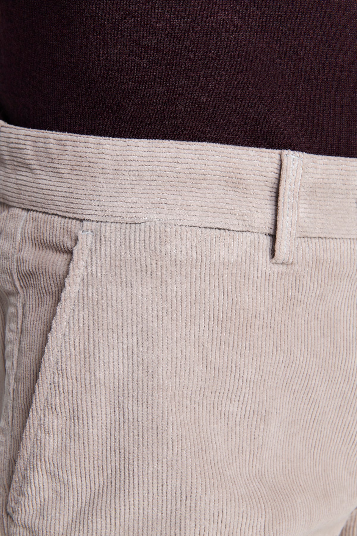 Pantaloni velluto millerighe regular tortora