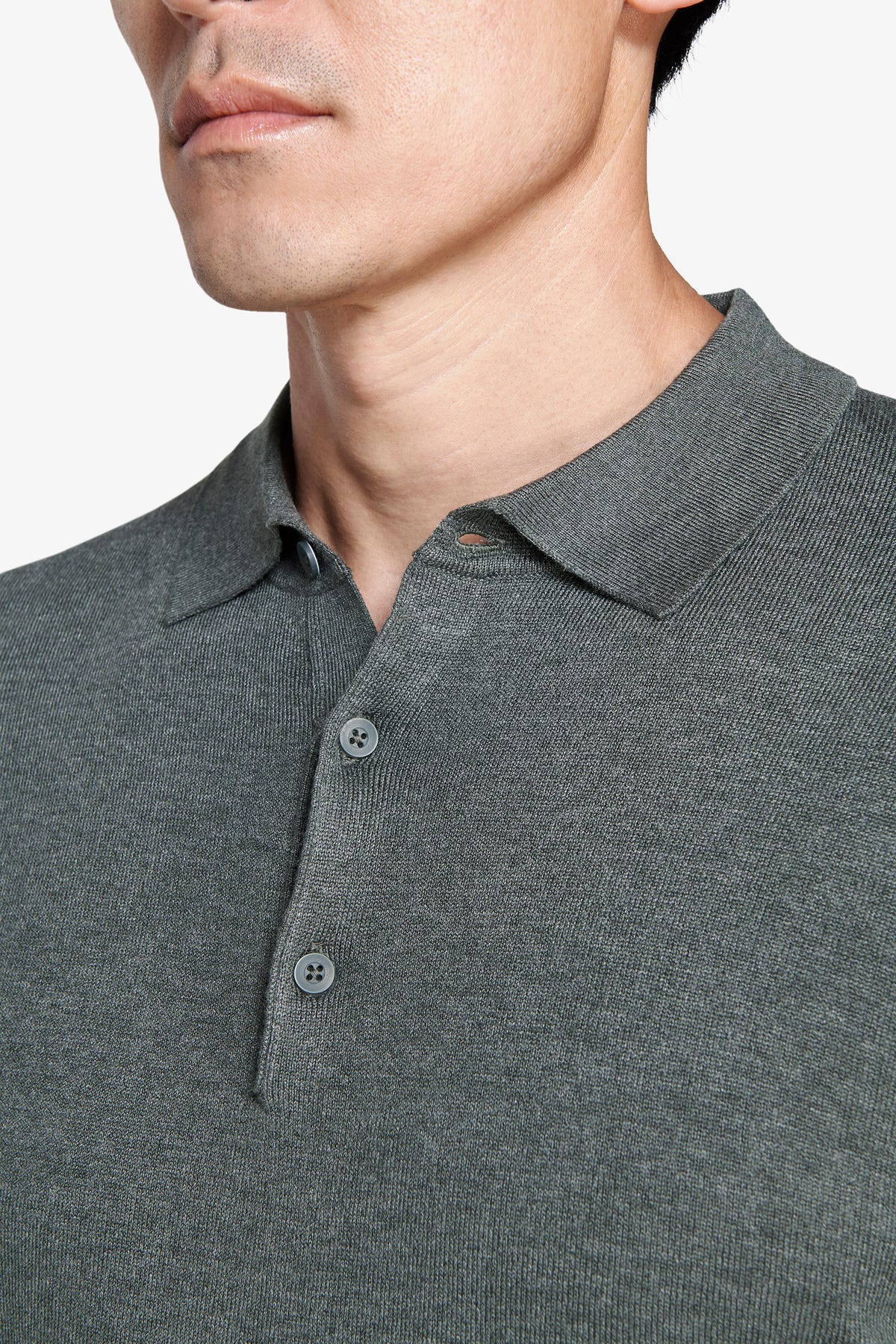 Polo in maglia con bottoni verde