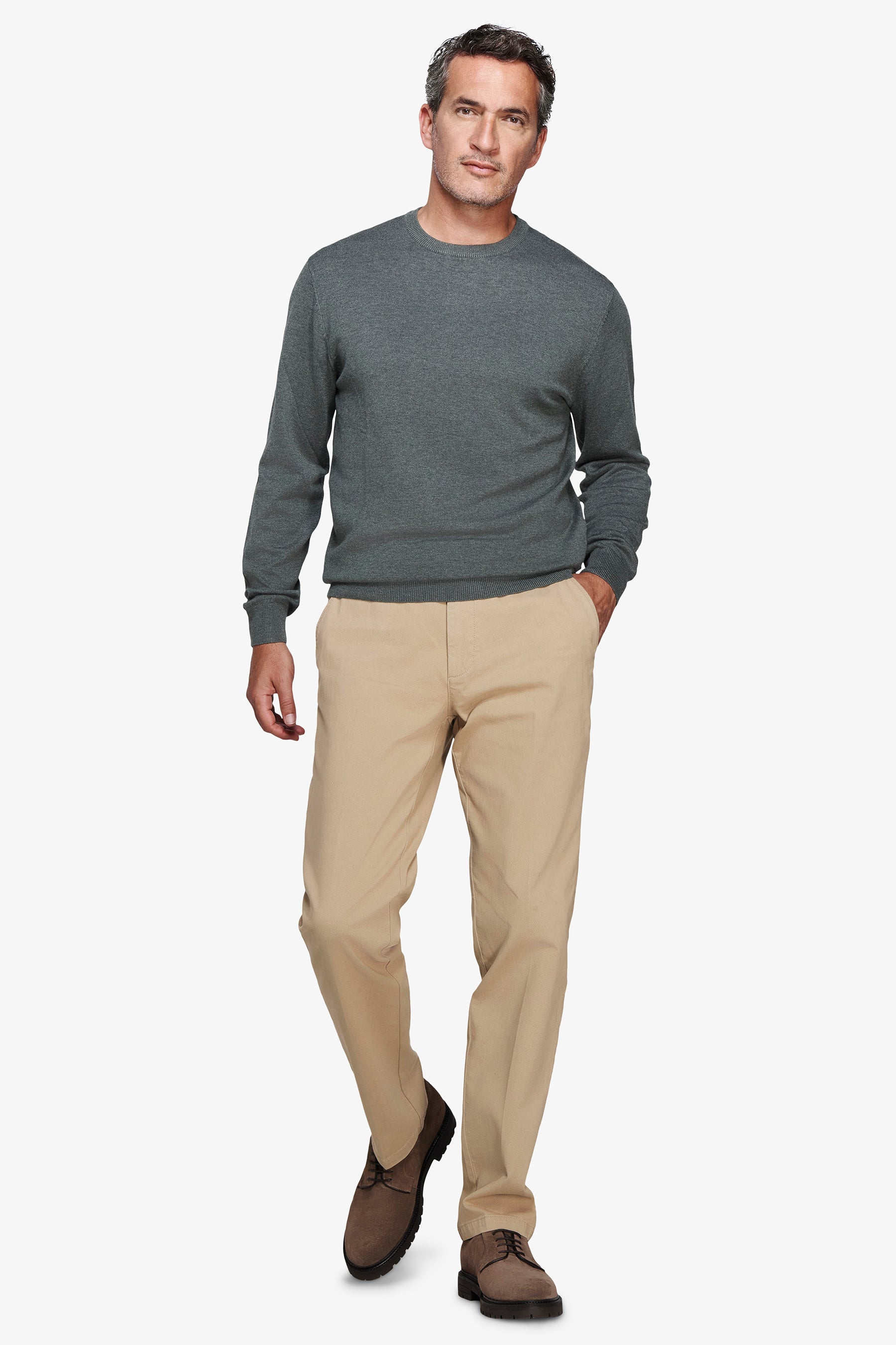 Maglia girocollo basic verde