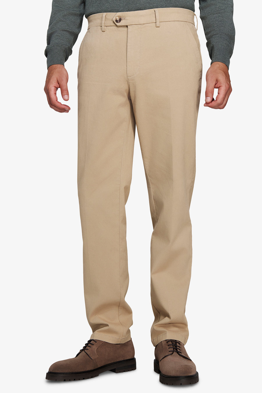 Beige woven chino pants