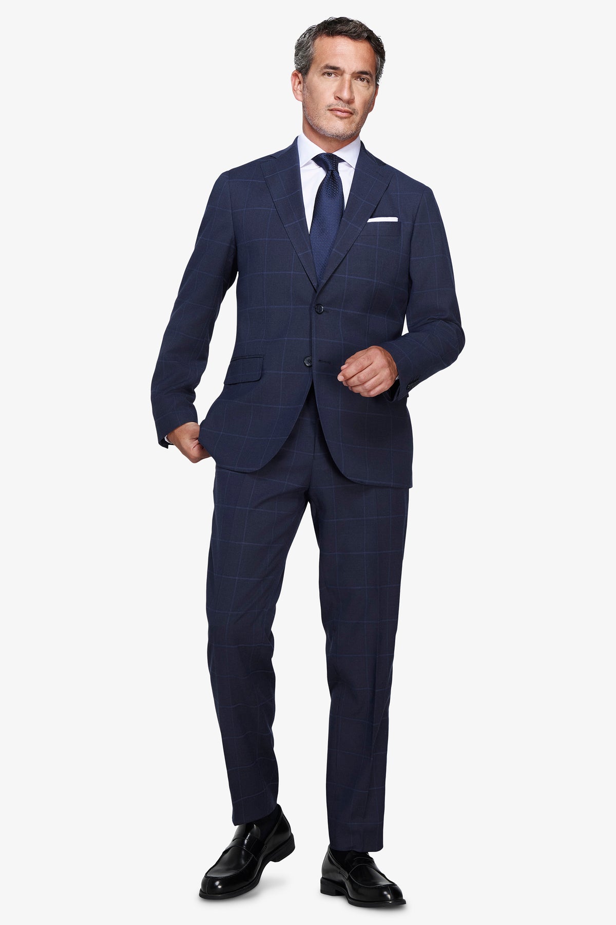 Giacca finestrata regular blu