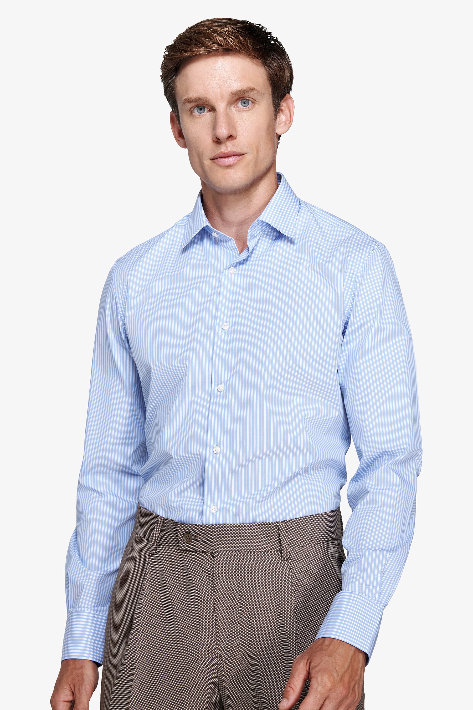Camicia a righe slim azzurra