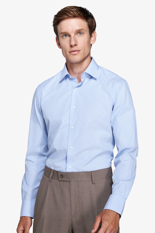 Camicia a righe slim azzurra