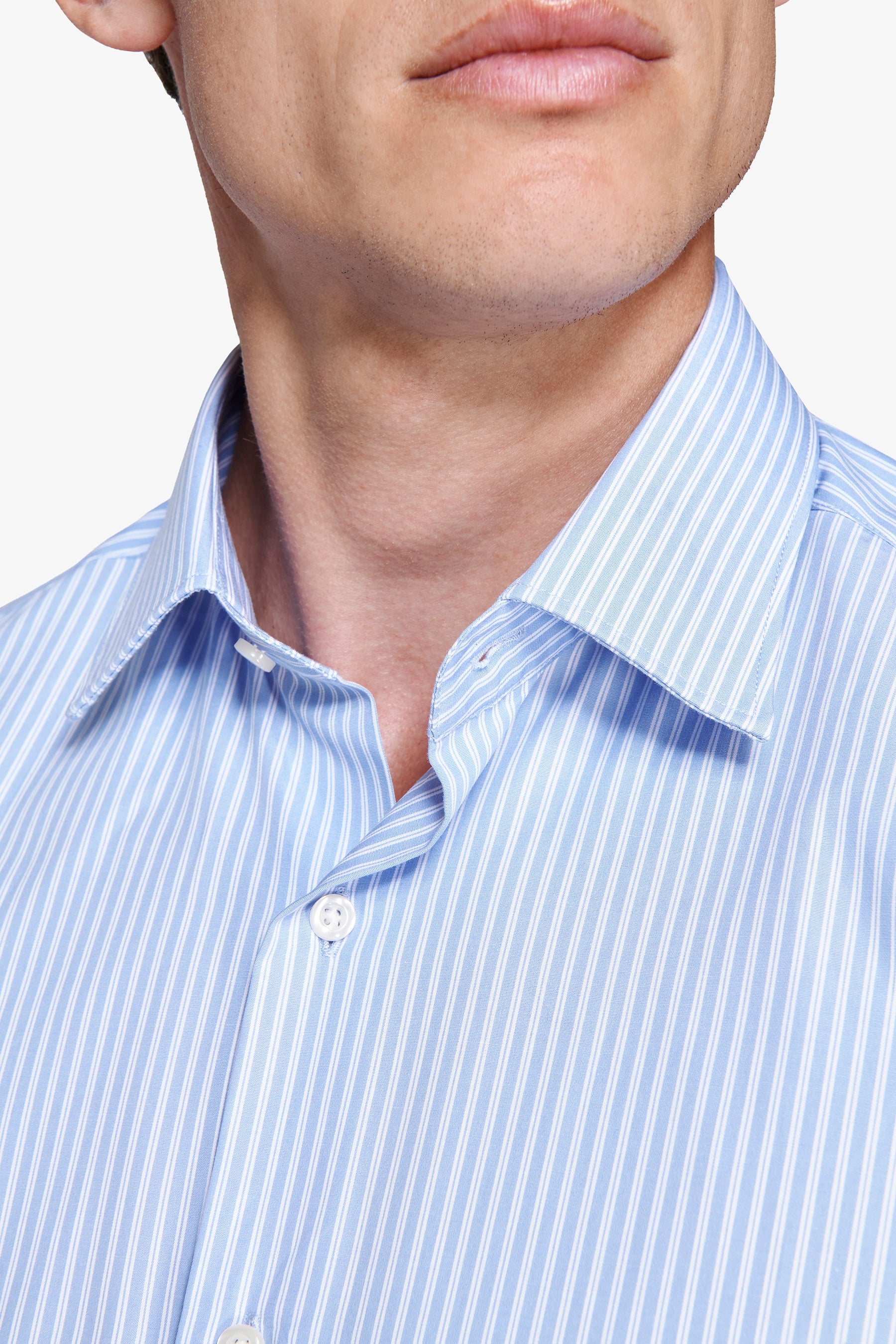 Camicia a righe slim azzurra