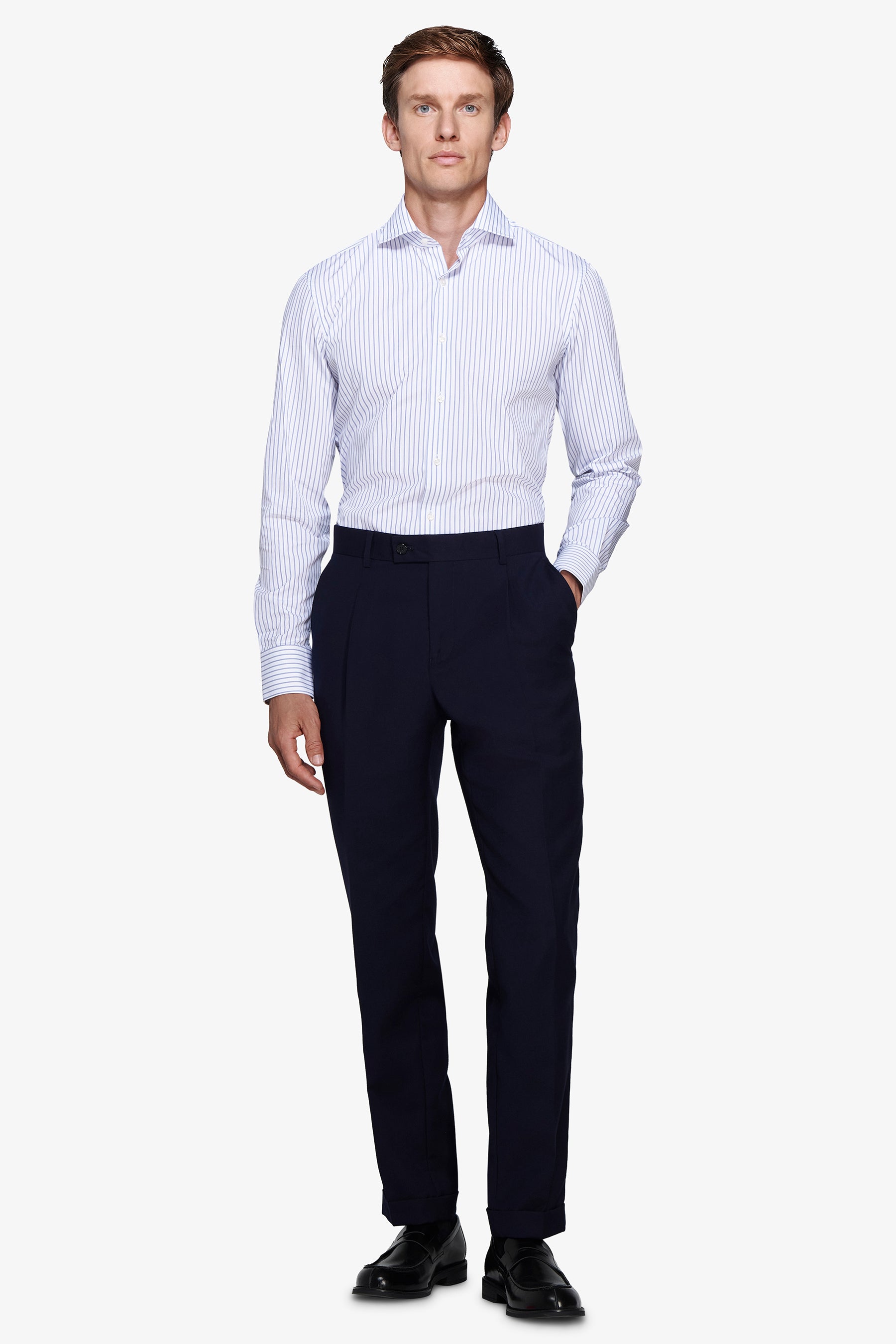 Camicia a righe blu slim