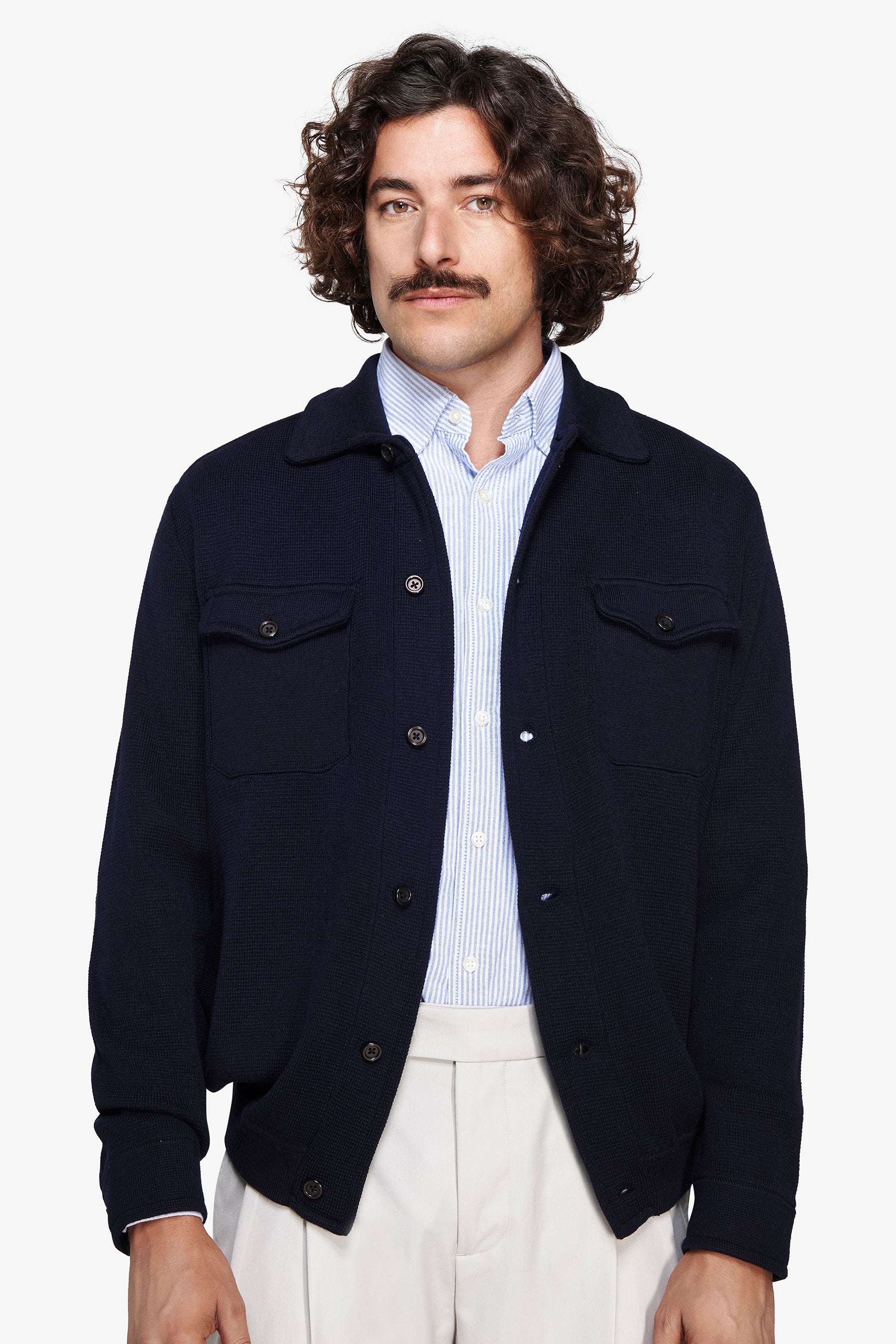 Blazer in maglia blu