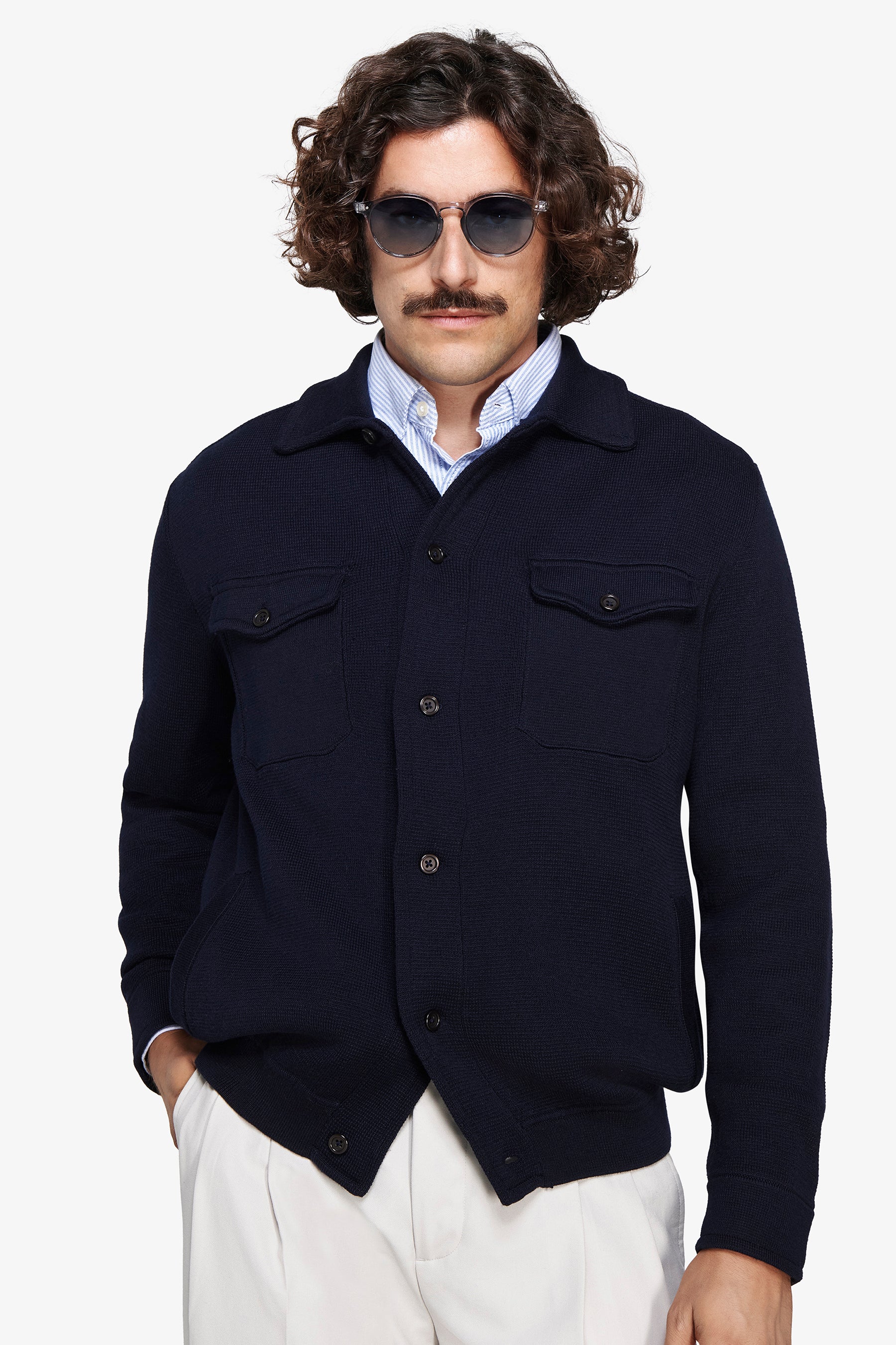 Blazer in maglia blu