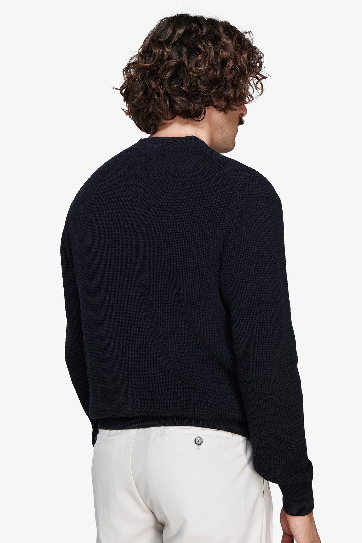 Maglia girocollo costa inglese blu