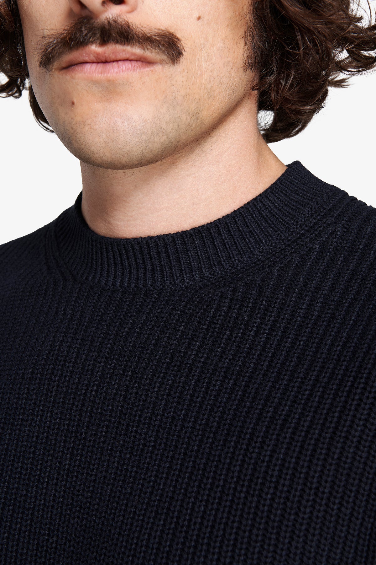 Maglia girocollo costa inglese blu